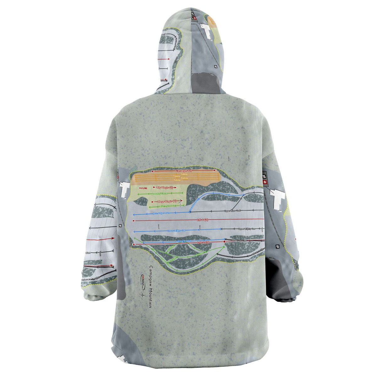 Campgaw Mountain, New Jersey  Ski Trail Map - Snug Hoodie