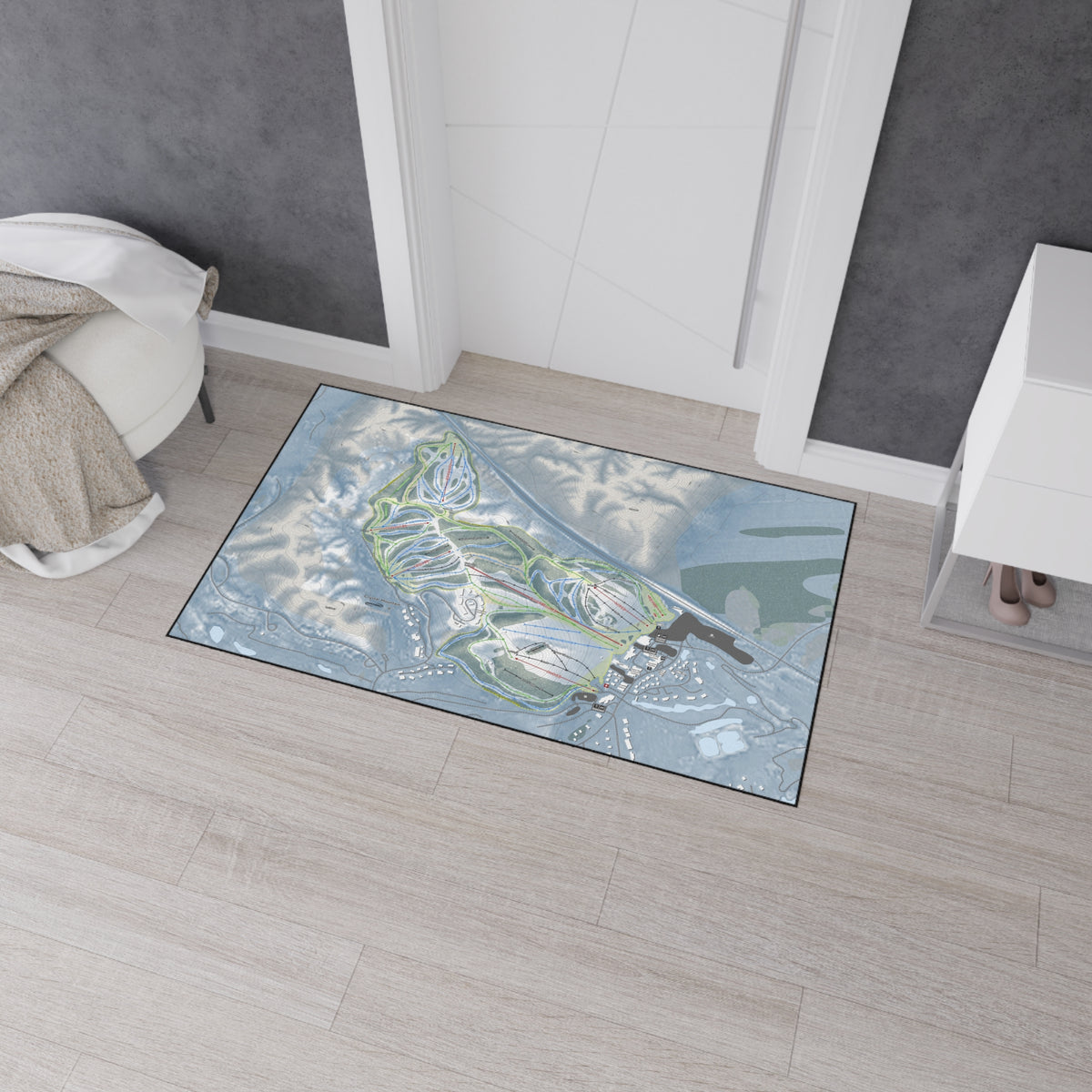 Crystal Mountain, Michigan Ski Resort Map Heavy Duty Floor Mat