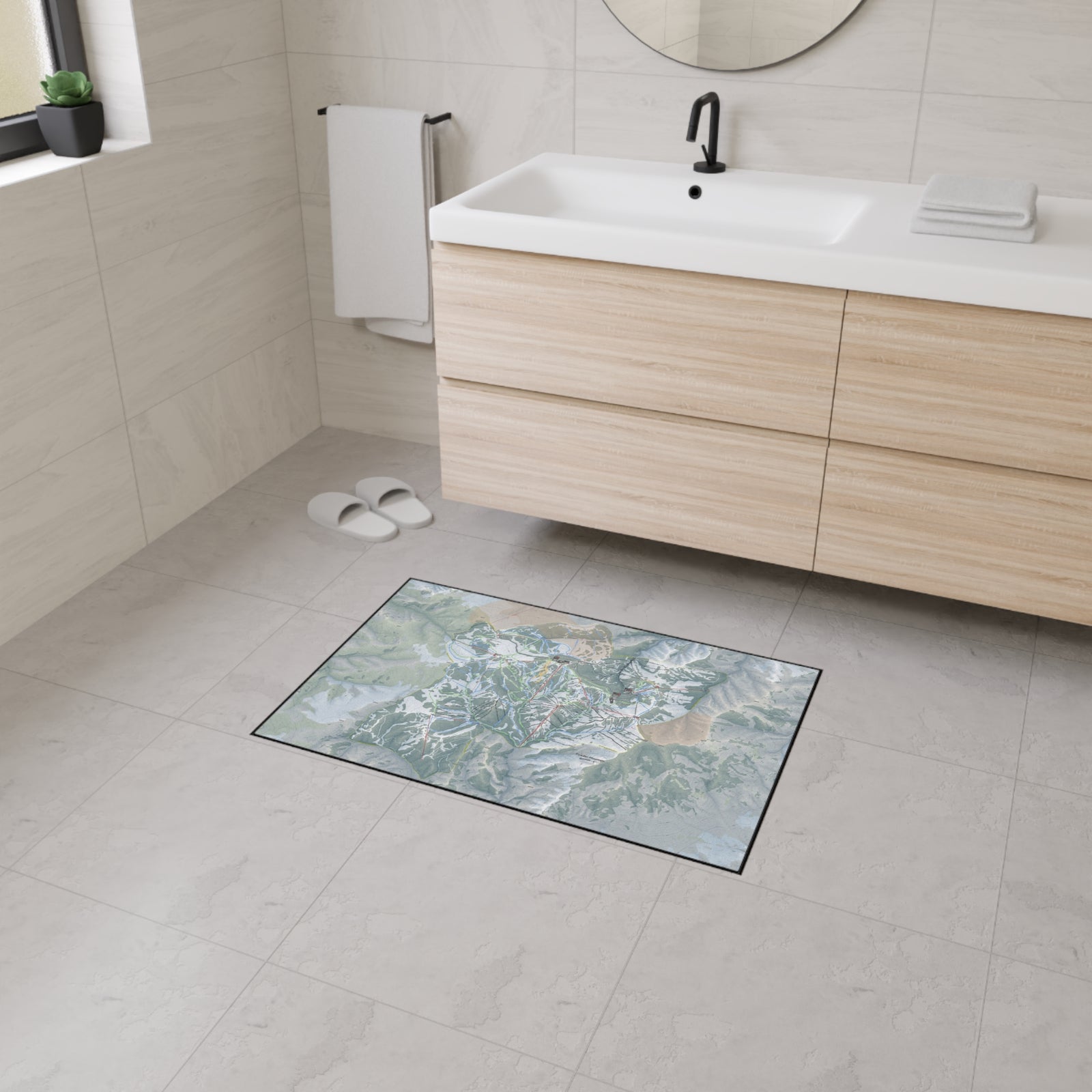 Powder Mountain, Utah Ski Resort Map Heavy Duty Floor Mat
