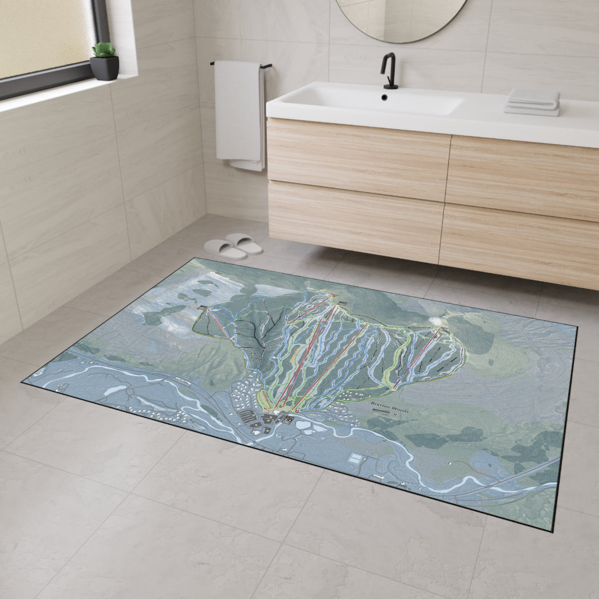 Bretton Woods, New Hampshire Ski Resort Map Heavy Duty Floor Mat