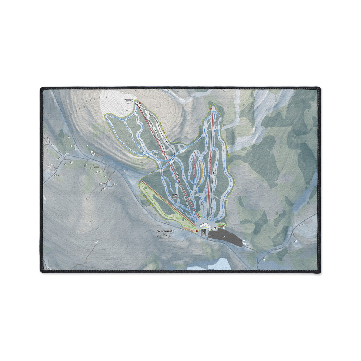 Wachusett Mountain, Massachusetts Ski Resort Map Heavy Duty Floor Mat