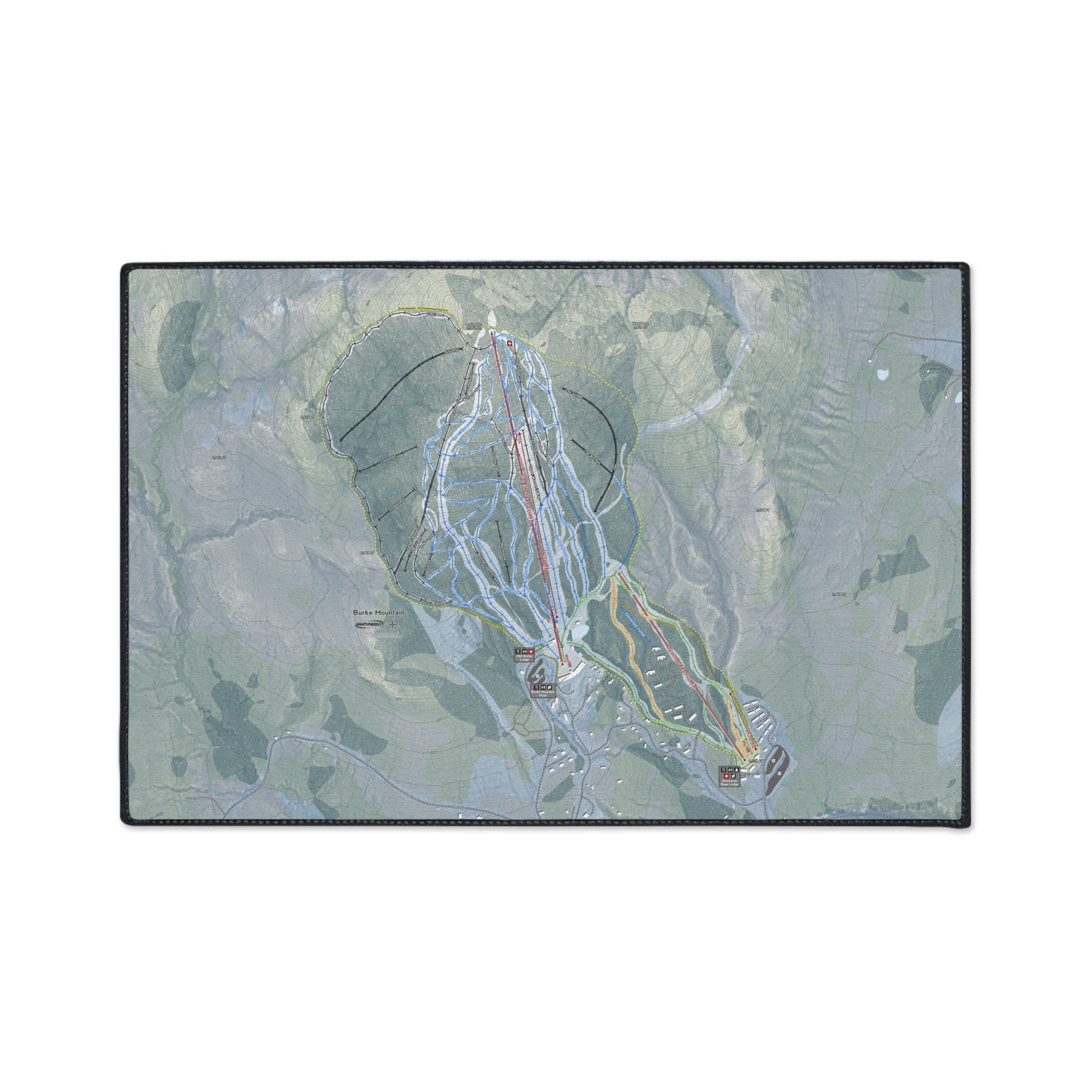 Burke Mountain, Vermont Ski Resort Map Heavy Duty Floor Mat