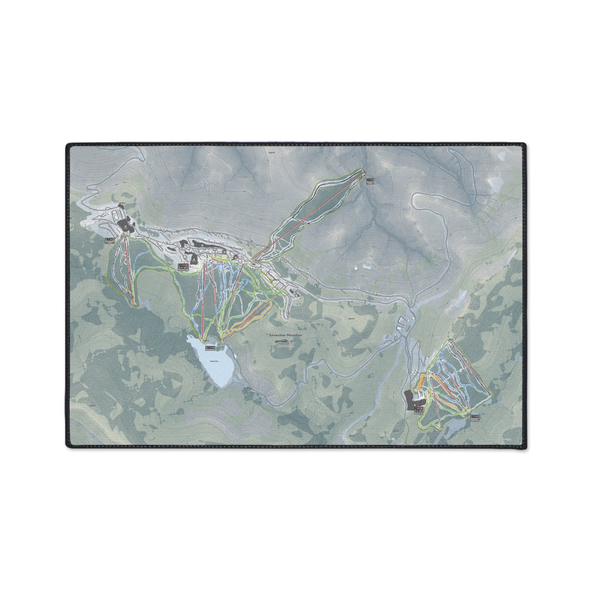 Snowshoe Mountain, West Virginia Ski Resort Map Heavy Duty Floor Mat