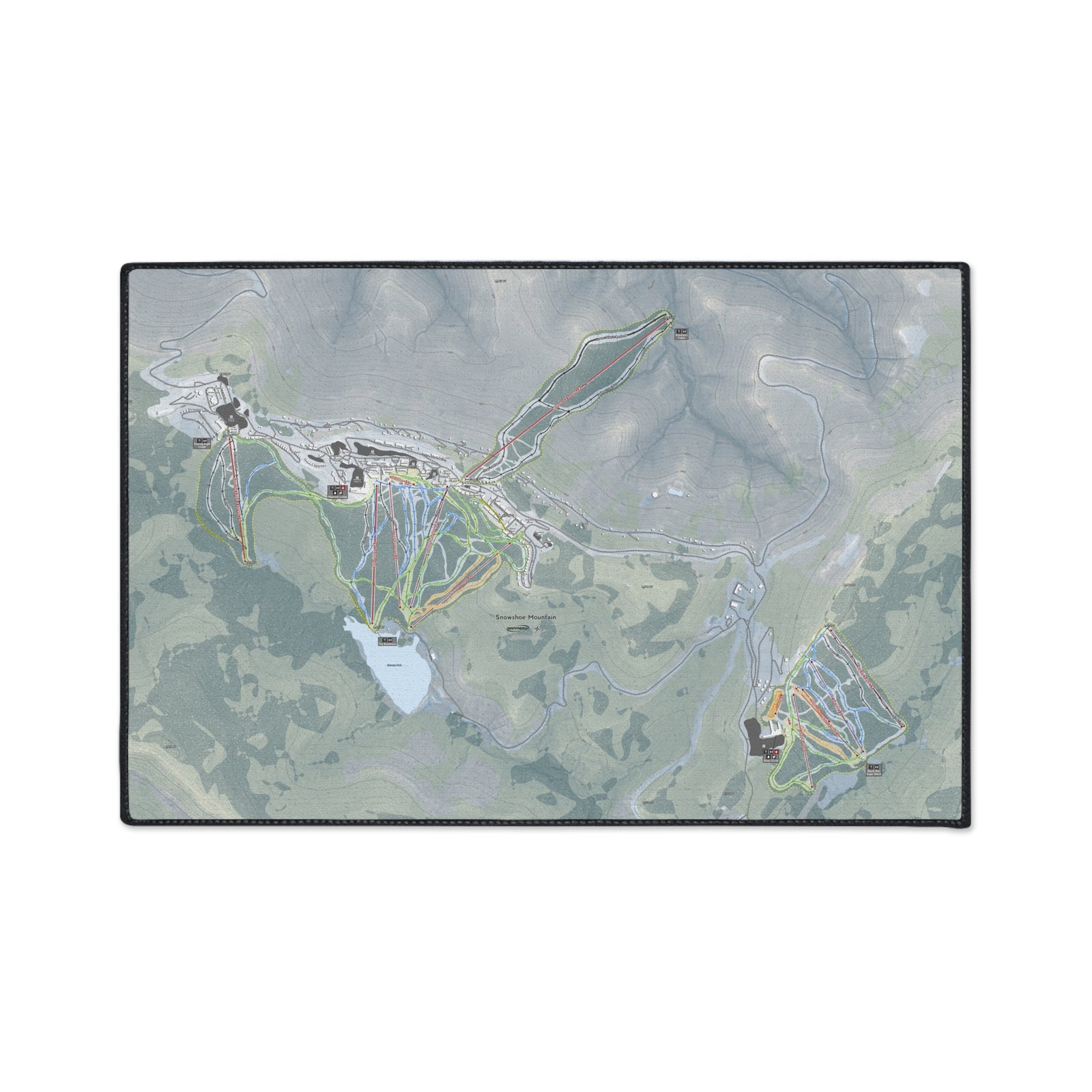 Snowshoe Mountain, West Virginia Ski Resort Map Heavy Duty Floor Mat