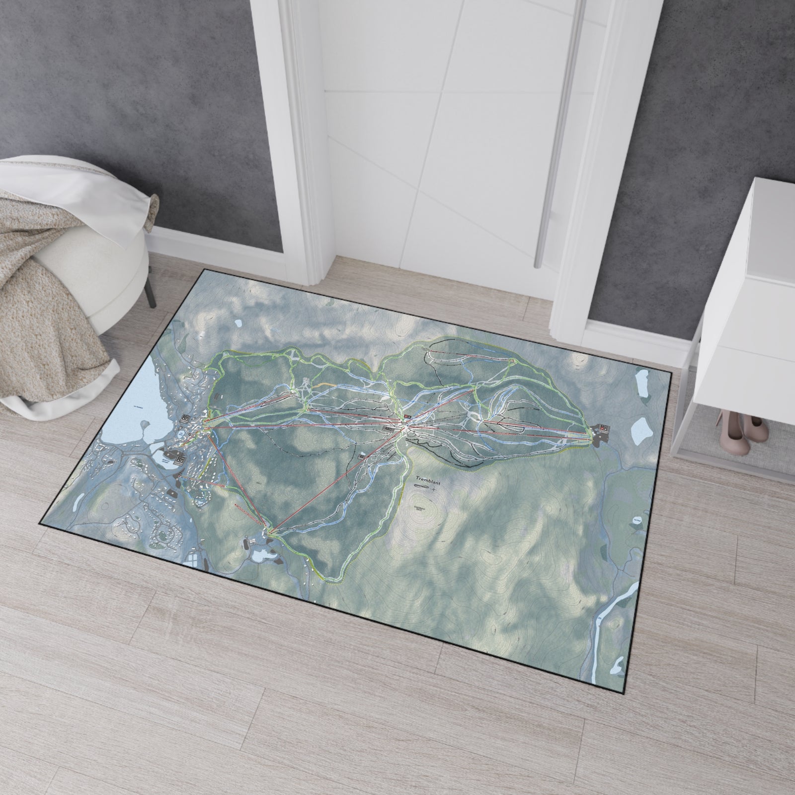 Tremblant, Quebec Ski Resort Map Heavy Duty Floor Mat