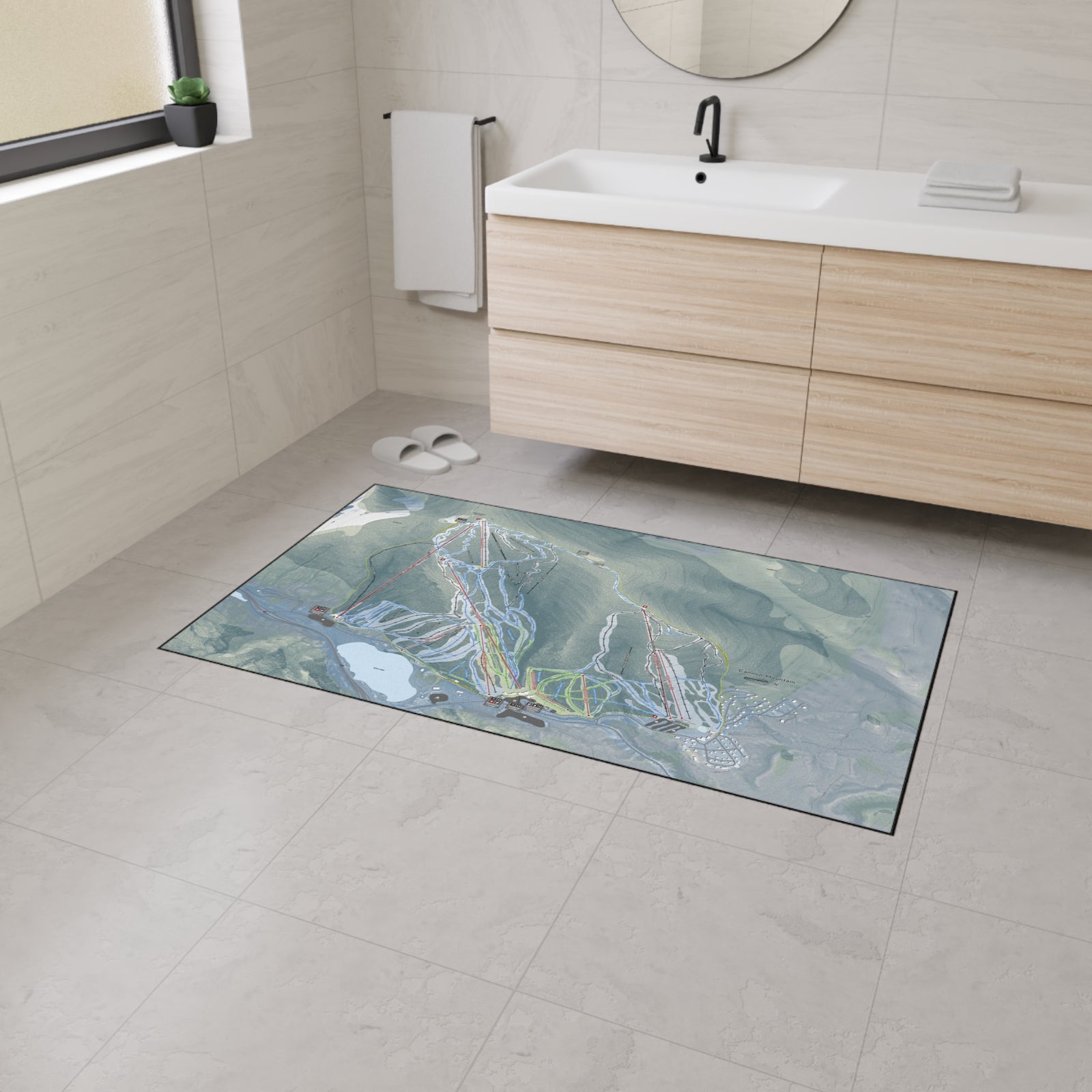 Cannon Mountain, New Hampshire Ski Resort Map Heavy Duty Floor Mat