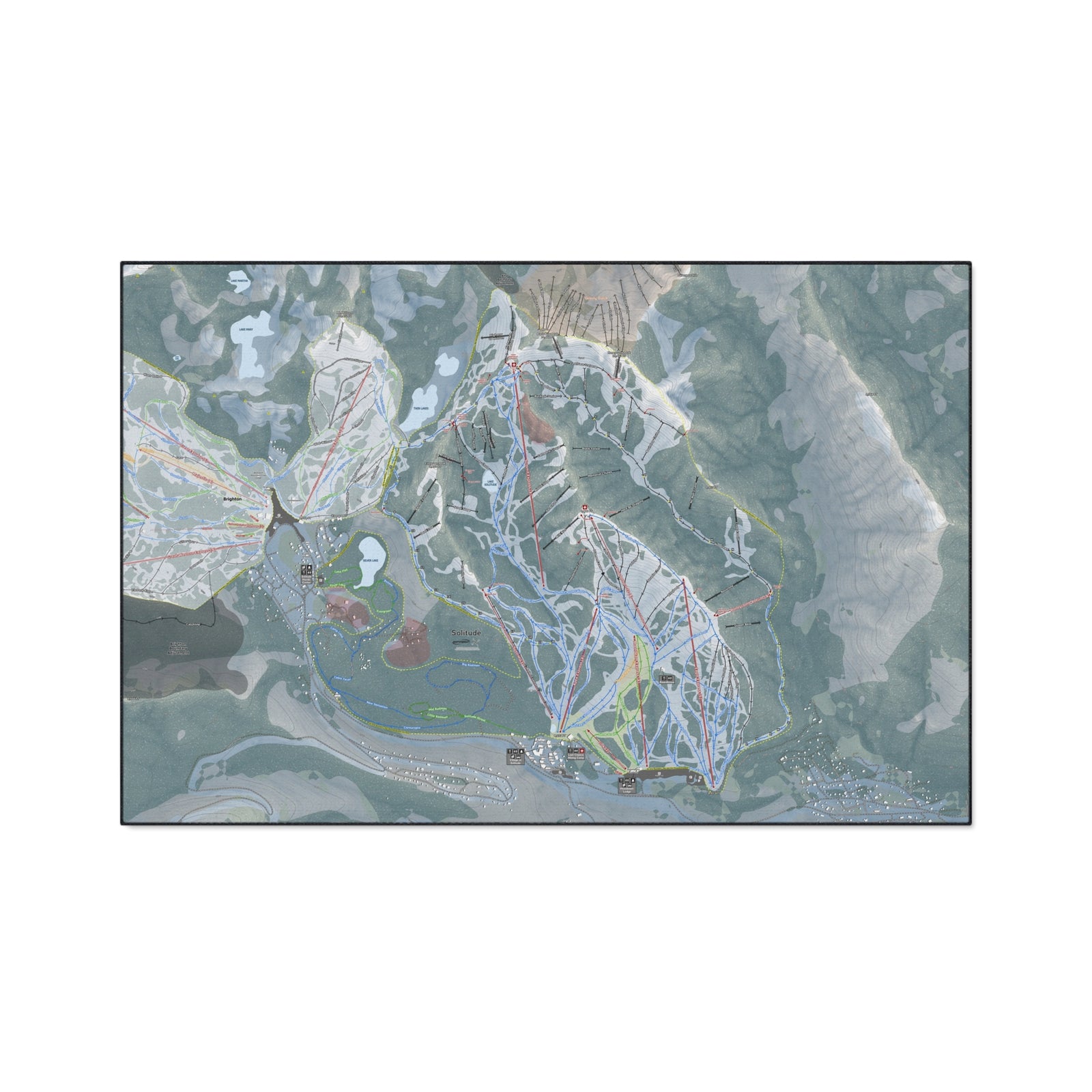 Solitude, Utah Ski Resort Map Heavy Duty Floor Mat