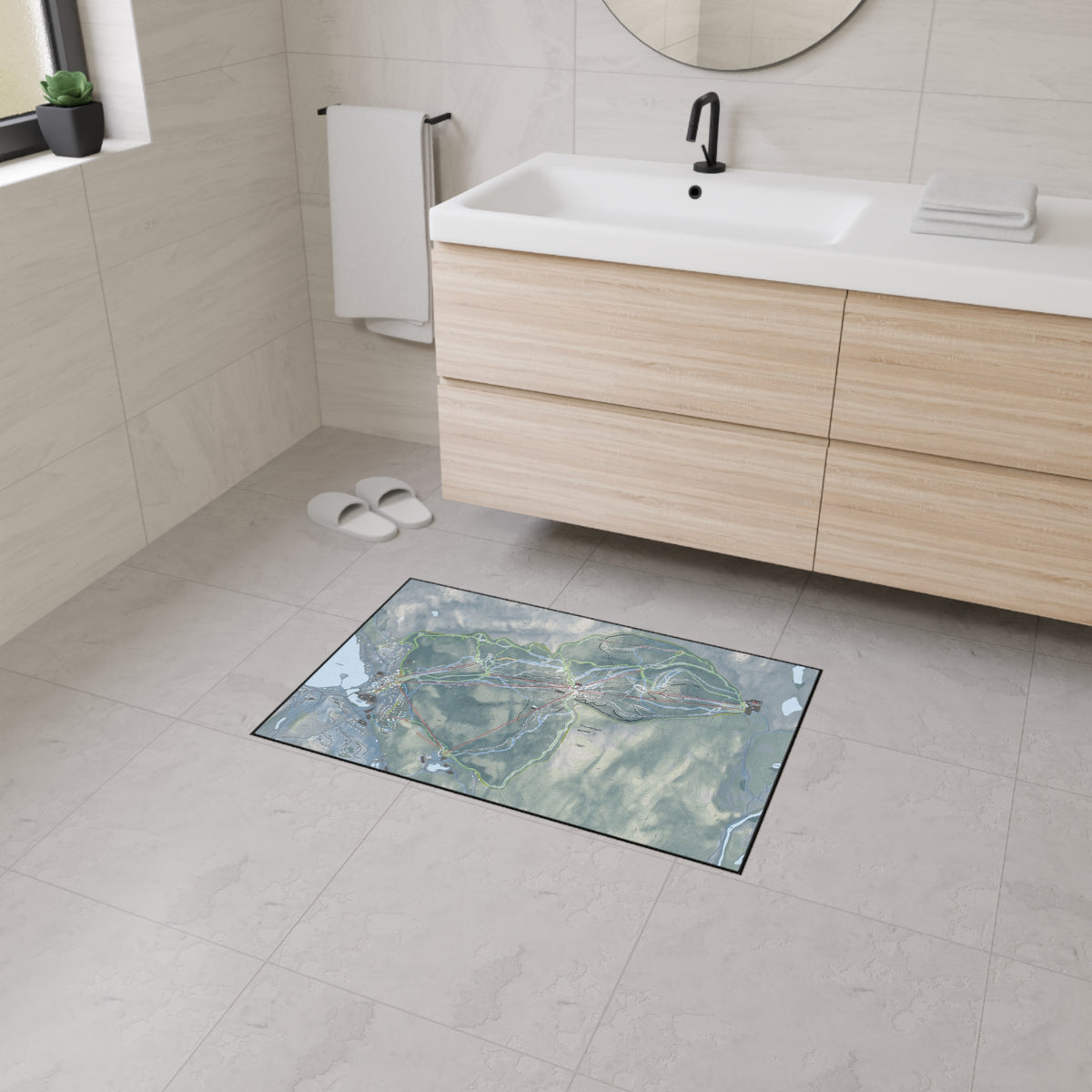 Tremblant, Quebec Ski Resort Map Heavy Duty Floor Mat