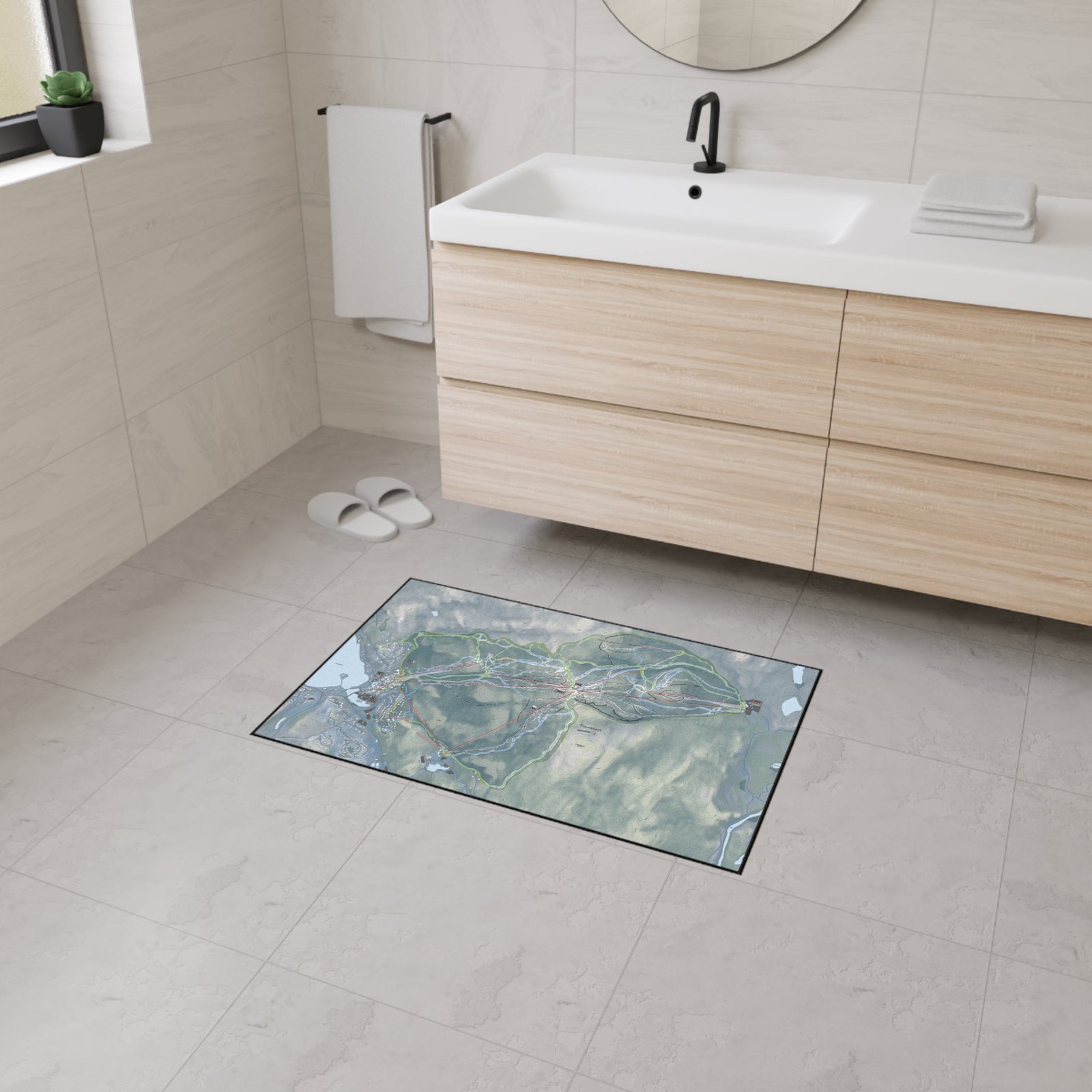 Tremblant, Quebec Ski Resort Map Heavy Duty Floor Mat