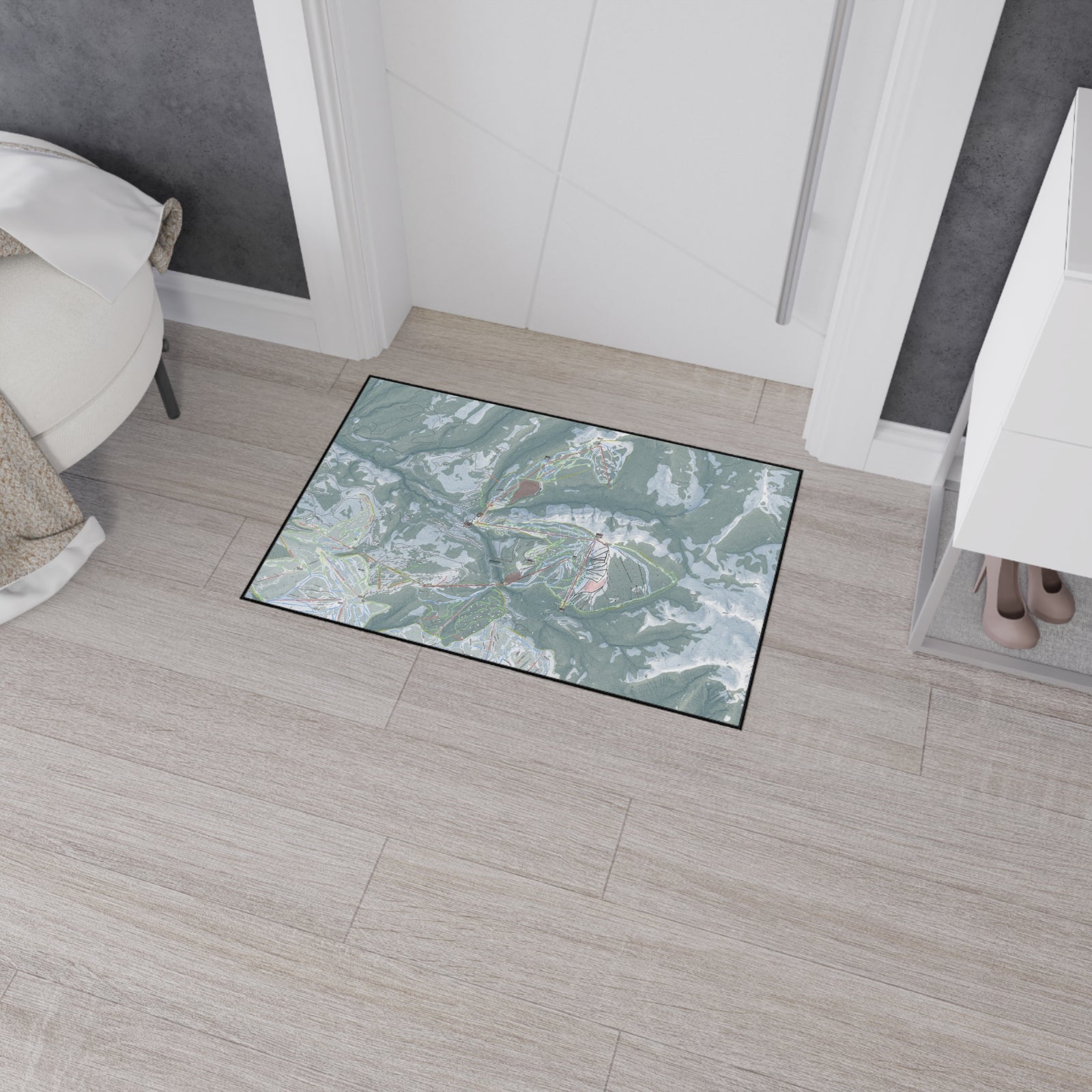 Yellowstone Club, Montana Ski Resort Map Heavy Duty Floor Mat