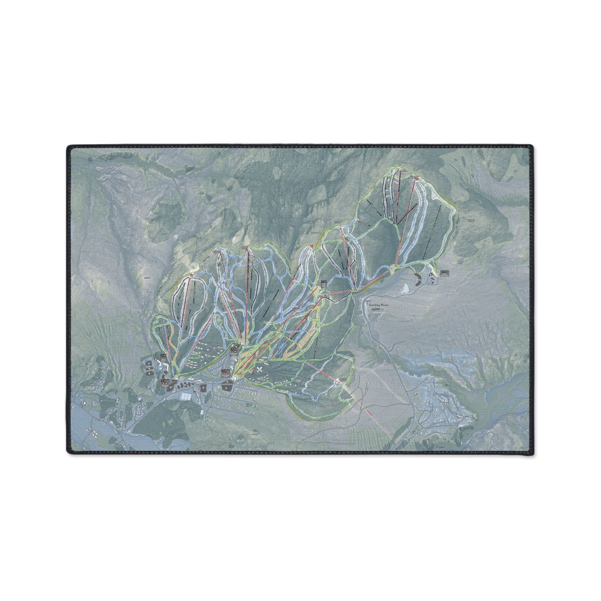 Sunday River, Maine Ski Resort Map Heavy Duty Floor Mat
