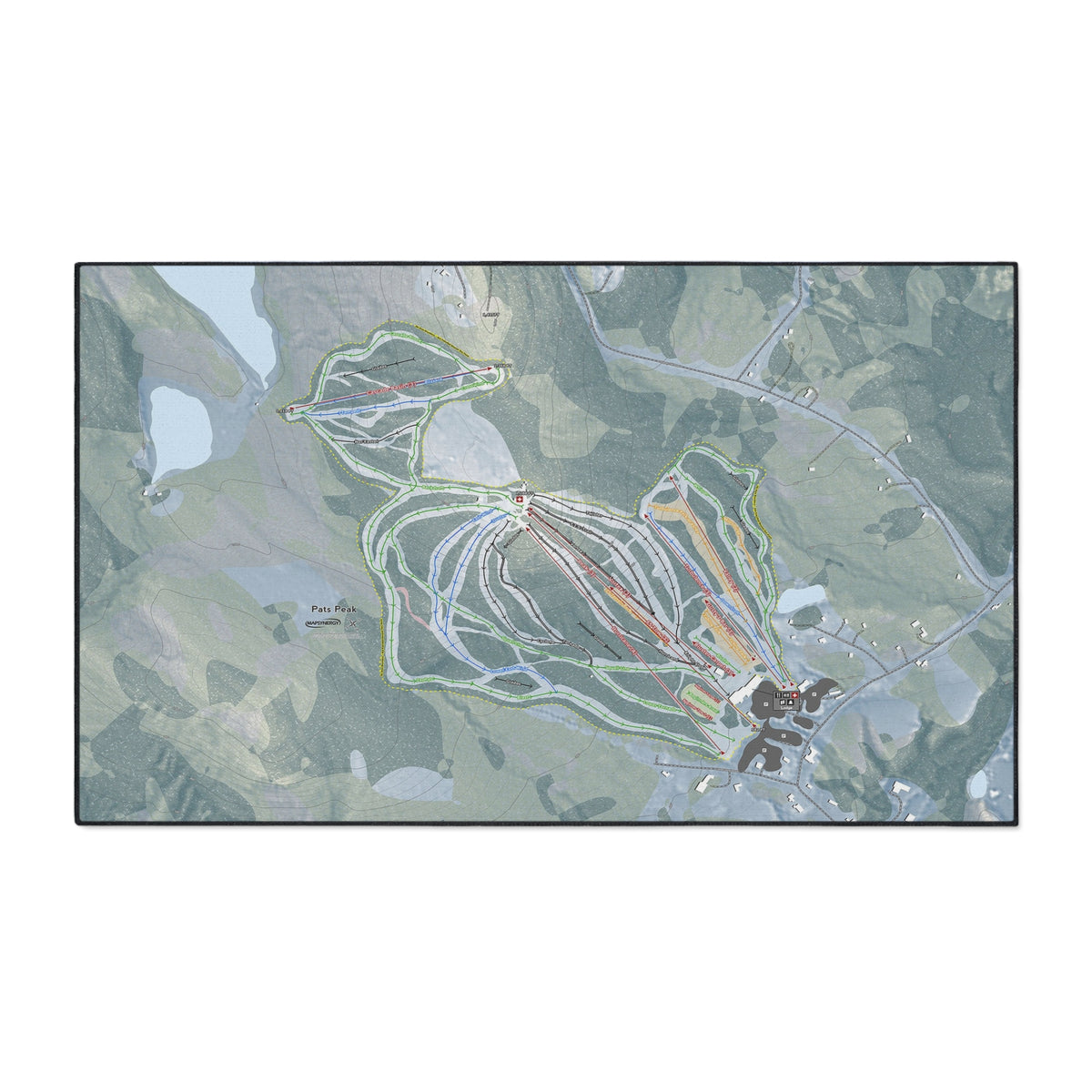 Pats Peak, New Hampshire Ski Resort Map Heavy Duty Floor Mat