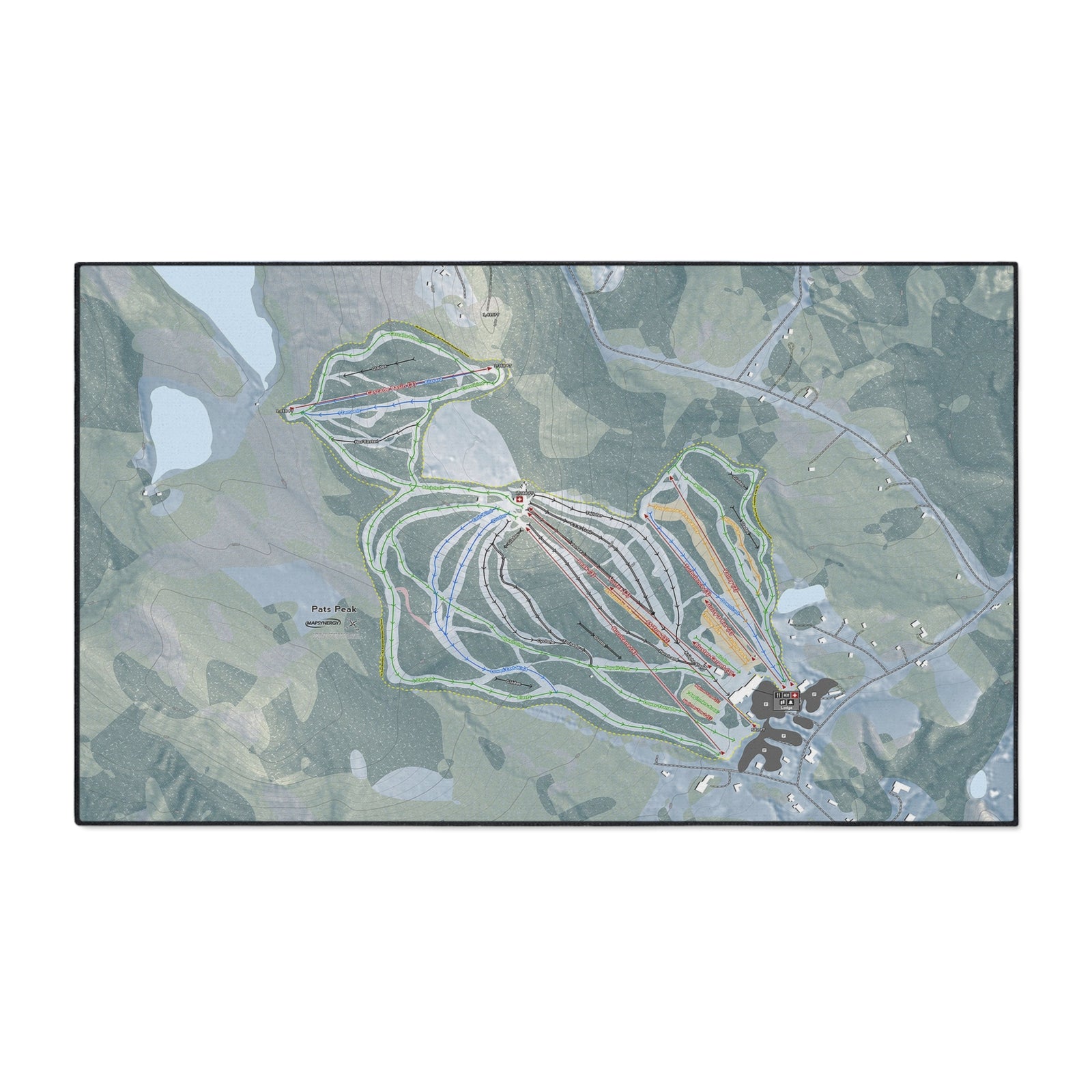 Pats Peak, New Hampshire Ski Resort Map Heavy Duty Floor Mat
