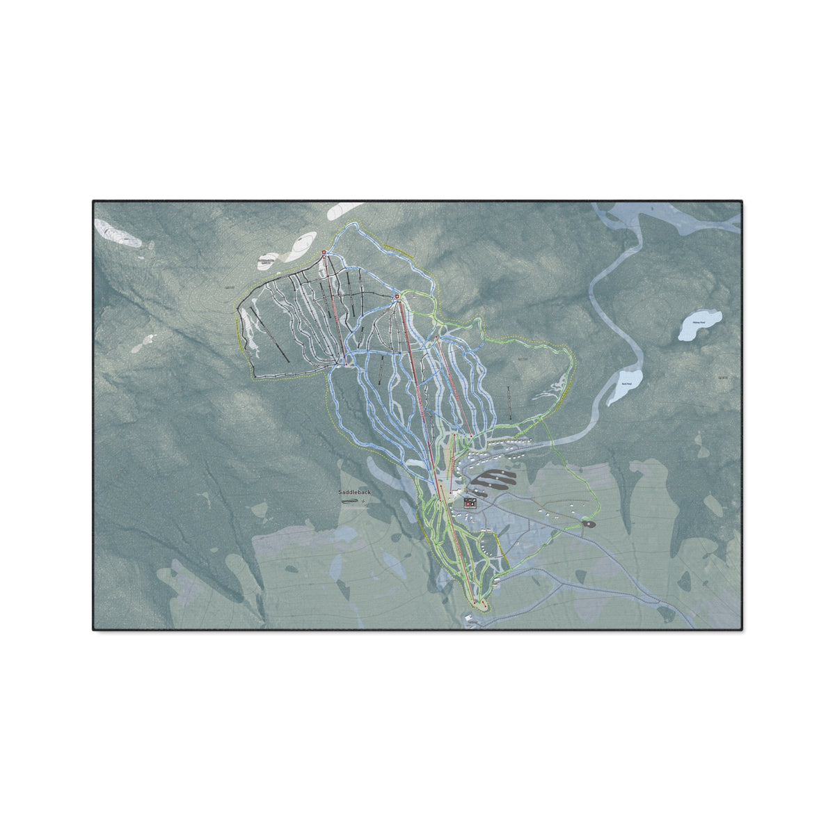 Saddleback Mountain, Maine Ski Resort Map Heavy Duty Floor Mat