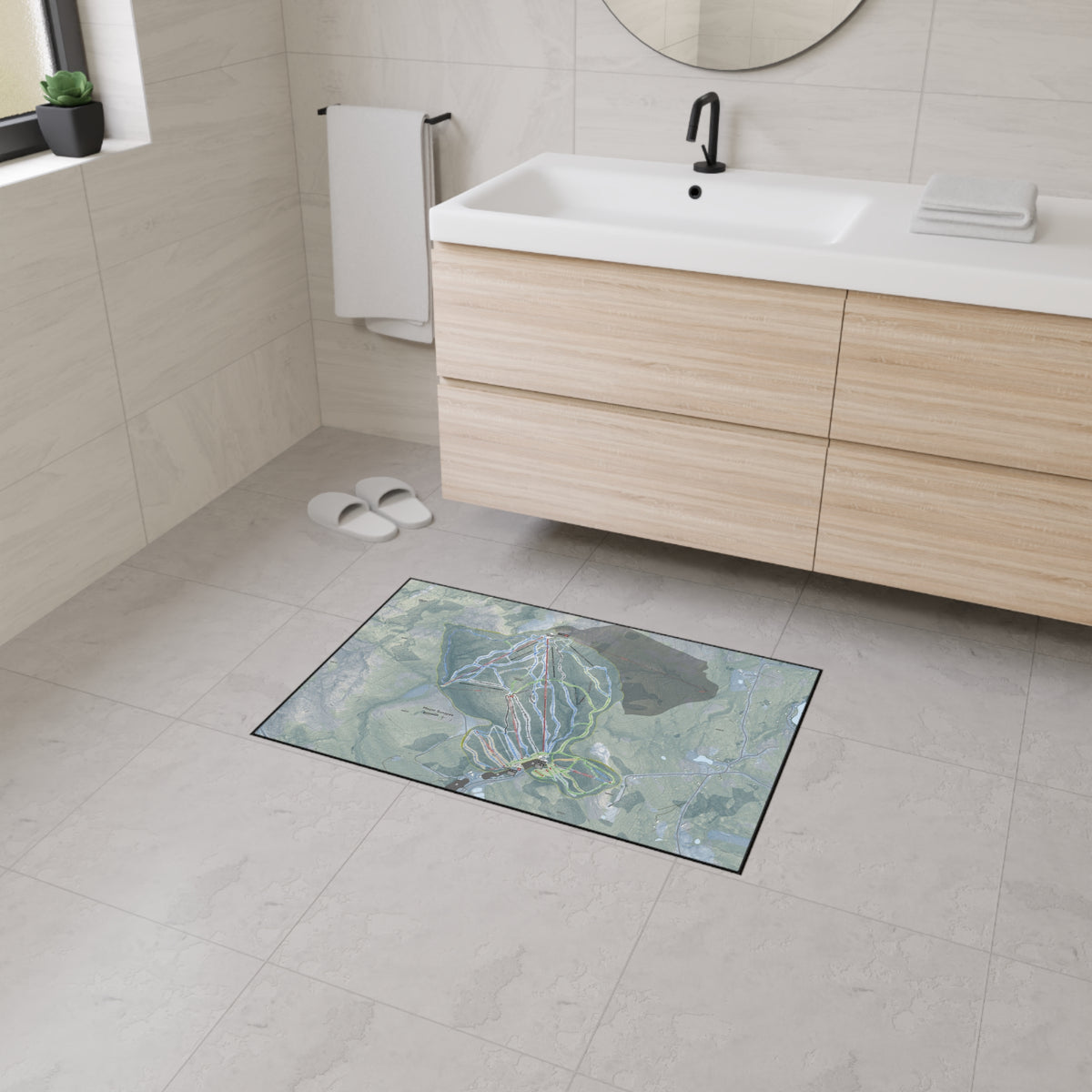 Mount Sunapee, New Hampshire Ski Resort Map Heavy Duty Floor Mat