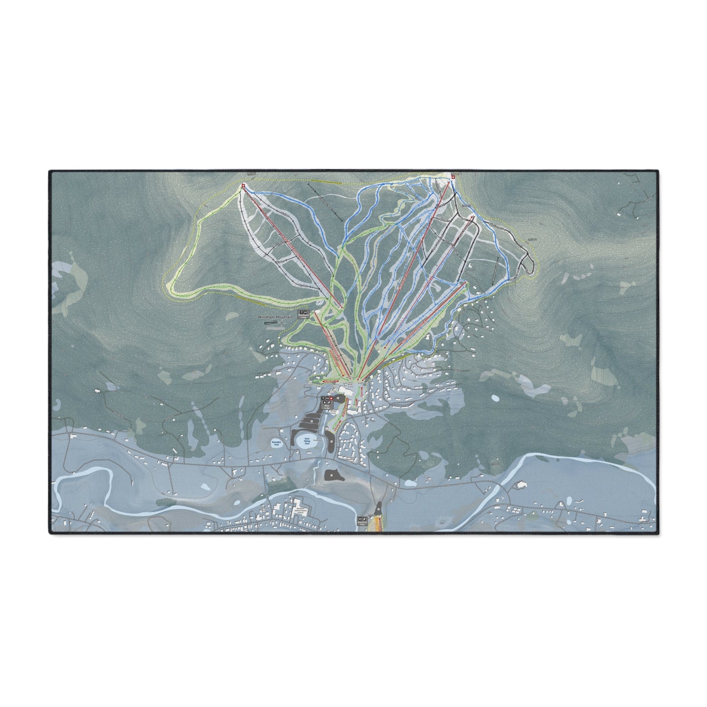 Windham Mountain, New York Ski Resort Map Heavy Duty Floor Mat