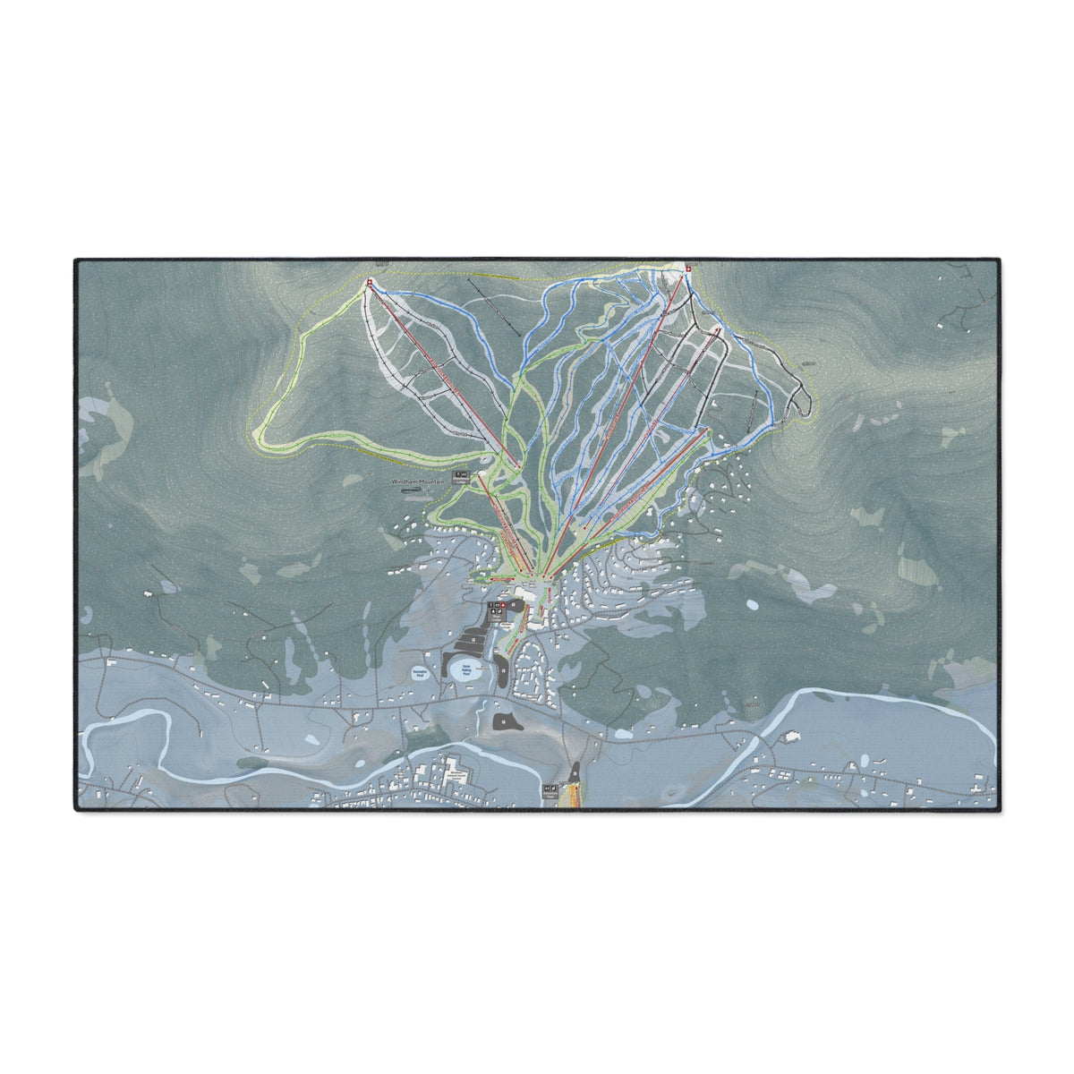 Windham Mountain, New York Ski Resort Map Heavy Duty Floor Mat