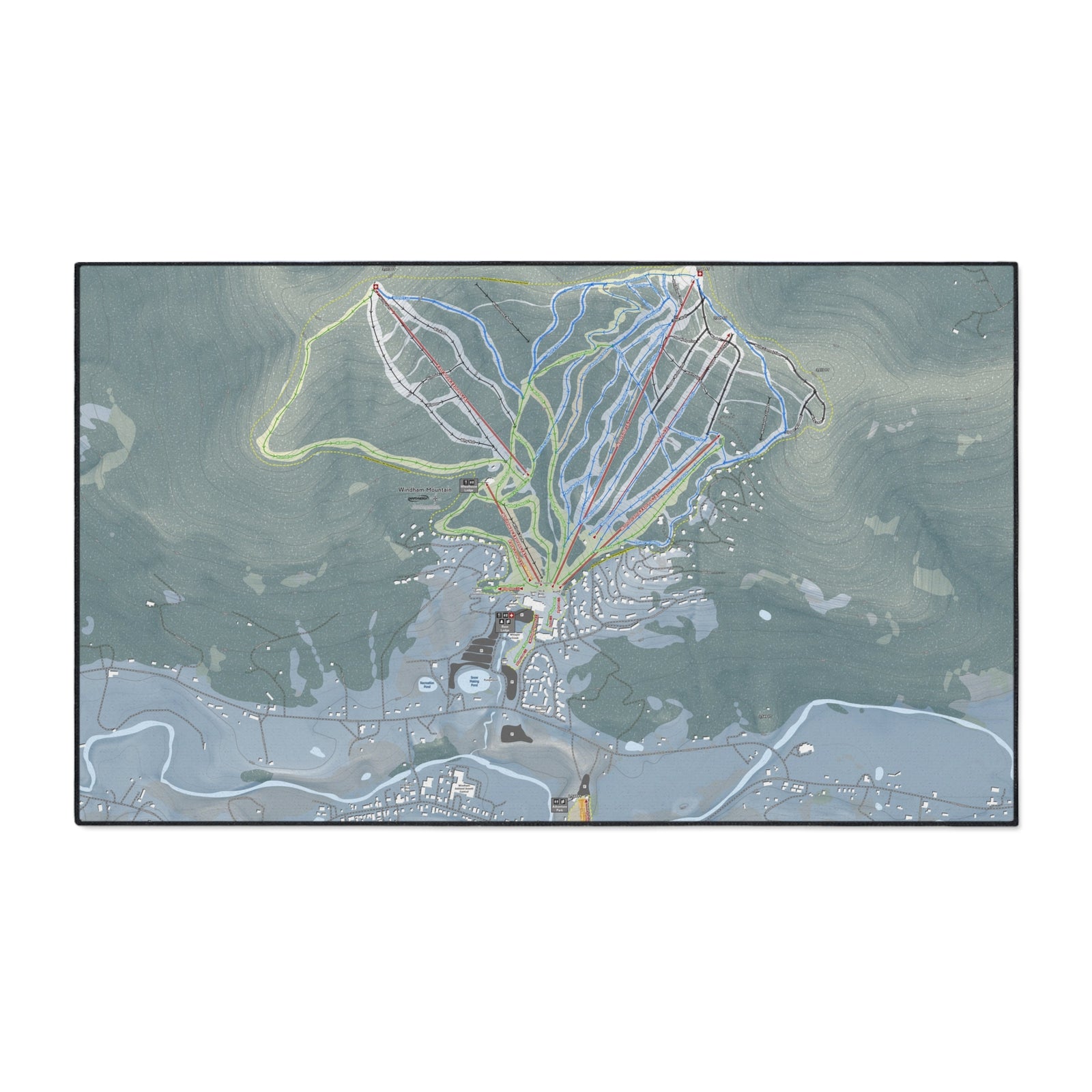 Windham Mountain, New York Ski Resort Map Heavy Duty Floor Mat