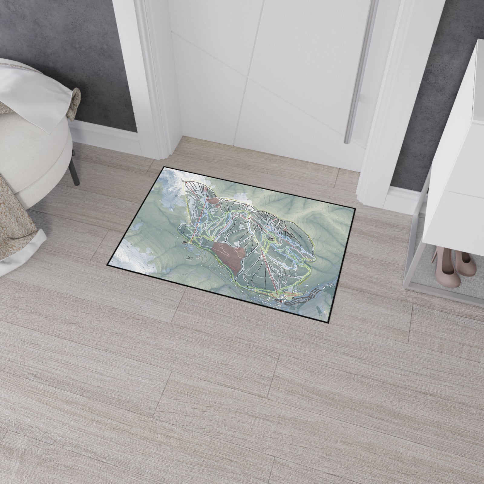 Taos, New Mexico Ski Resort Map Heavy Duty Floor Mat