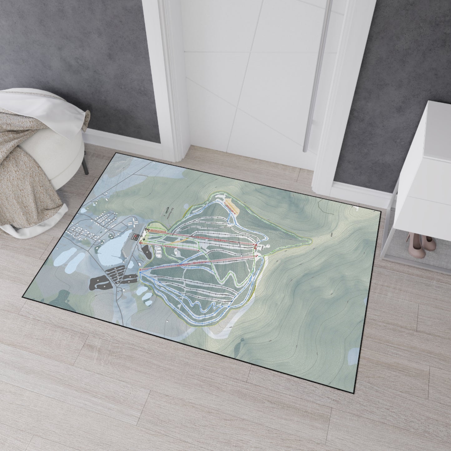 Elk Mountain, Pennsylvania Ski Resort Map Heavy Duty Floor Mat