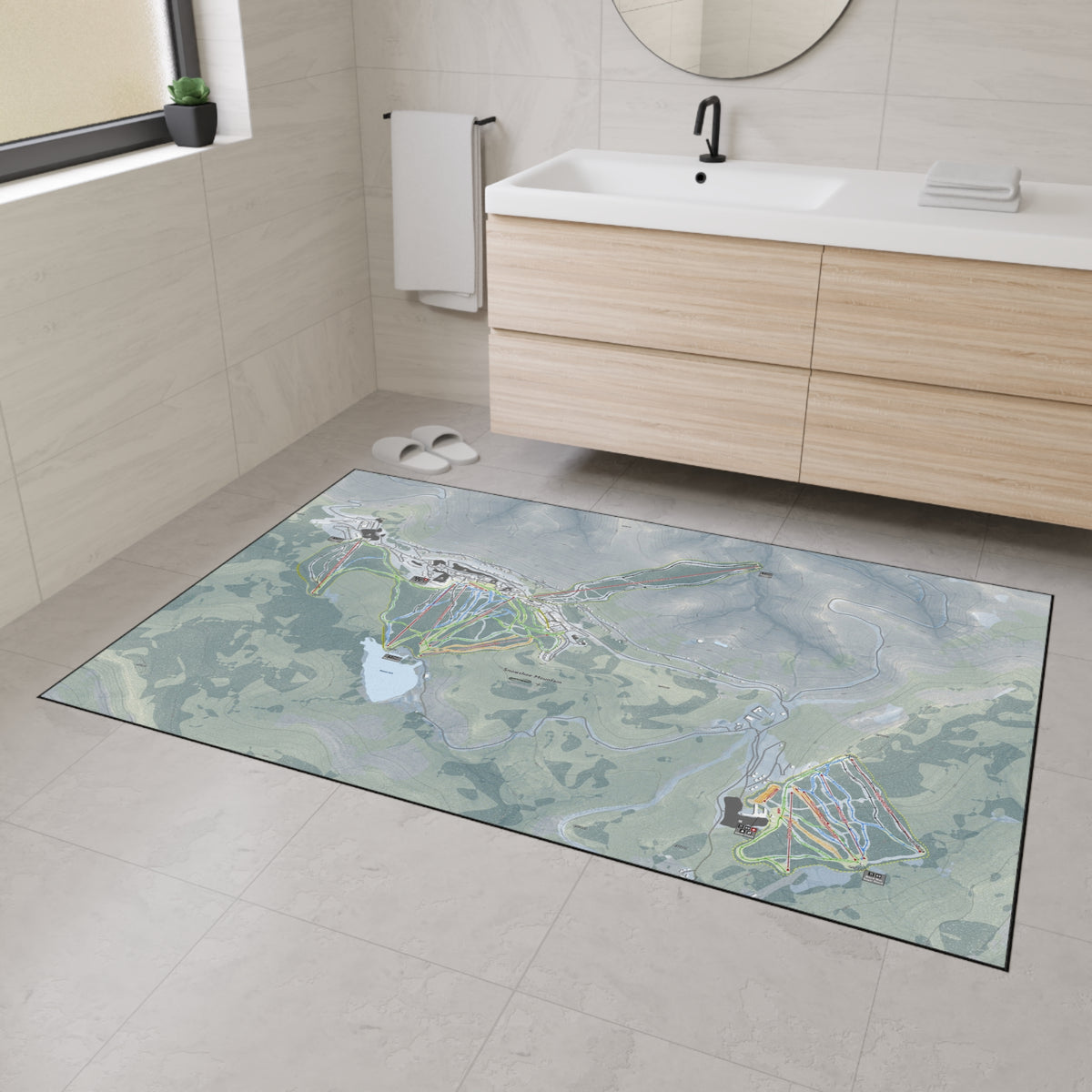 Snowshoe Mountain, West Virginia Ski Resort Map Heavy Duty Floor Mat