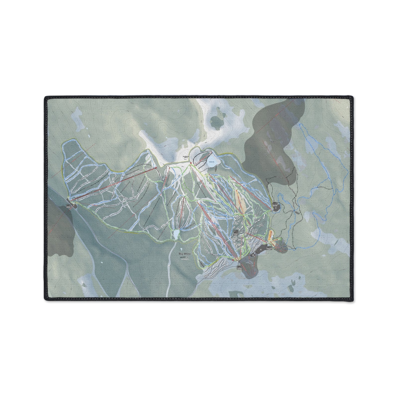 Big White, British Columbia Ski Resort Map Heavy Duty Floor Mat