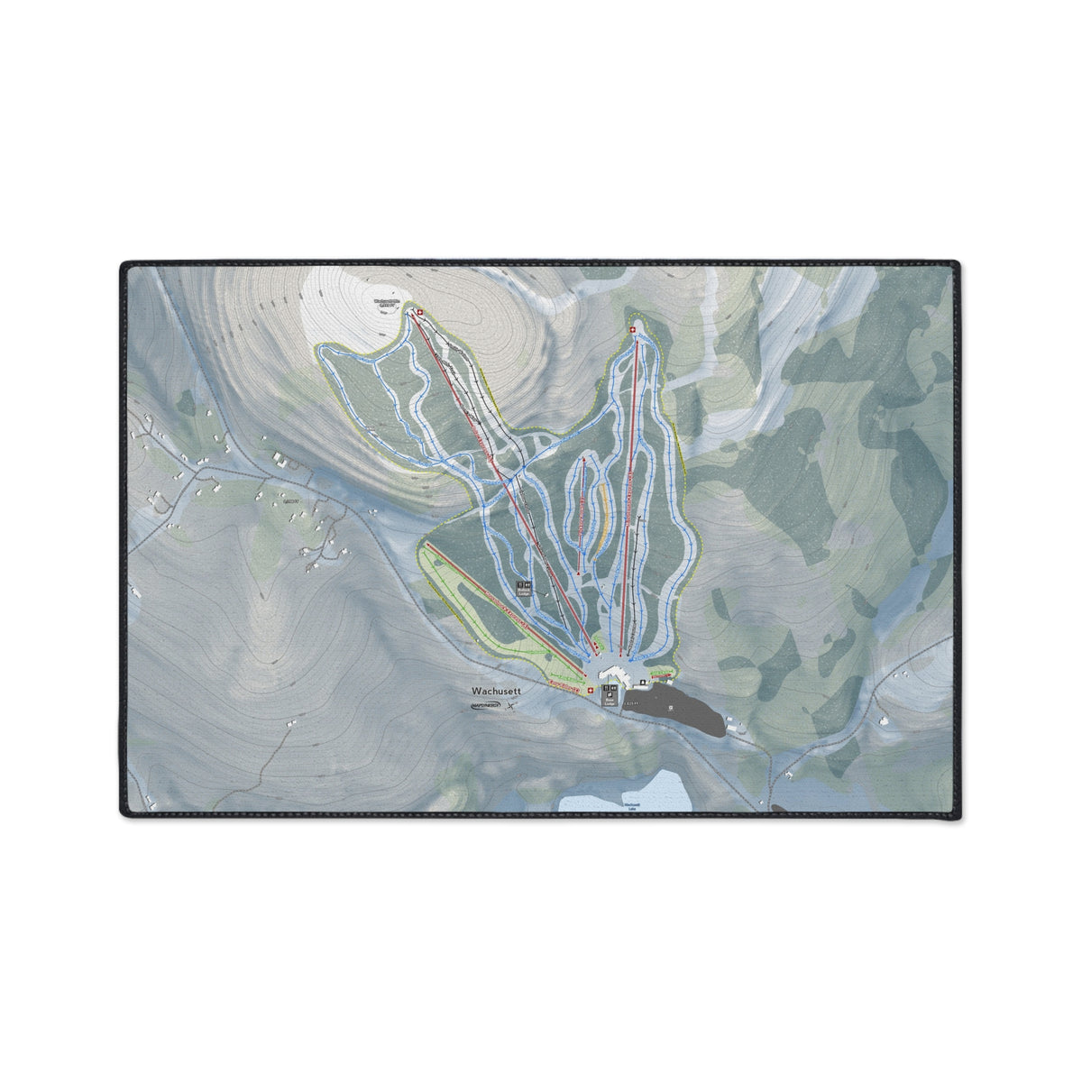 Wachusett Mountain, Massachusetts Ski Resort Map Heavy Duty Floor Mat