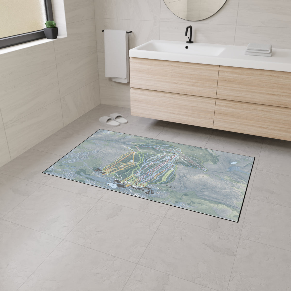 Mount Snow, Vermont Ski Resort Map Heavy Duty Floor Mat