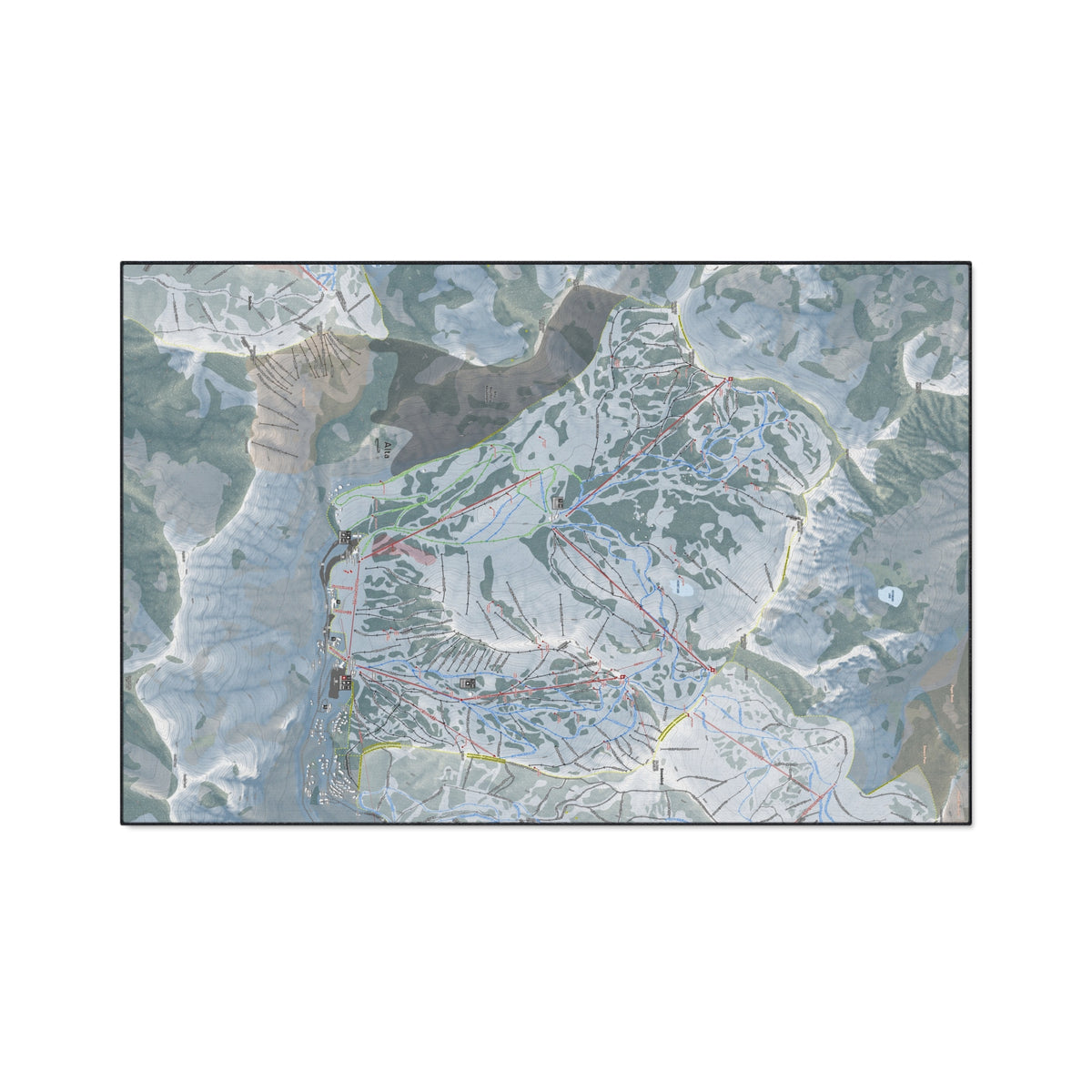 Alta, Utah Ski Resort Map Heavy Duty Floor Mat