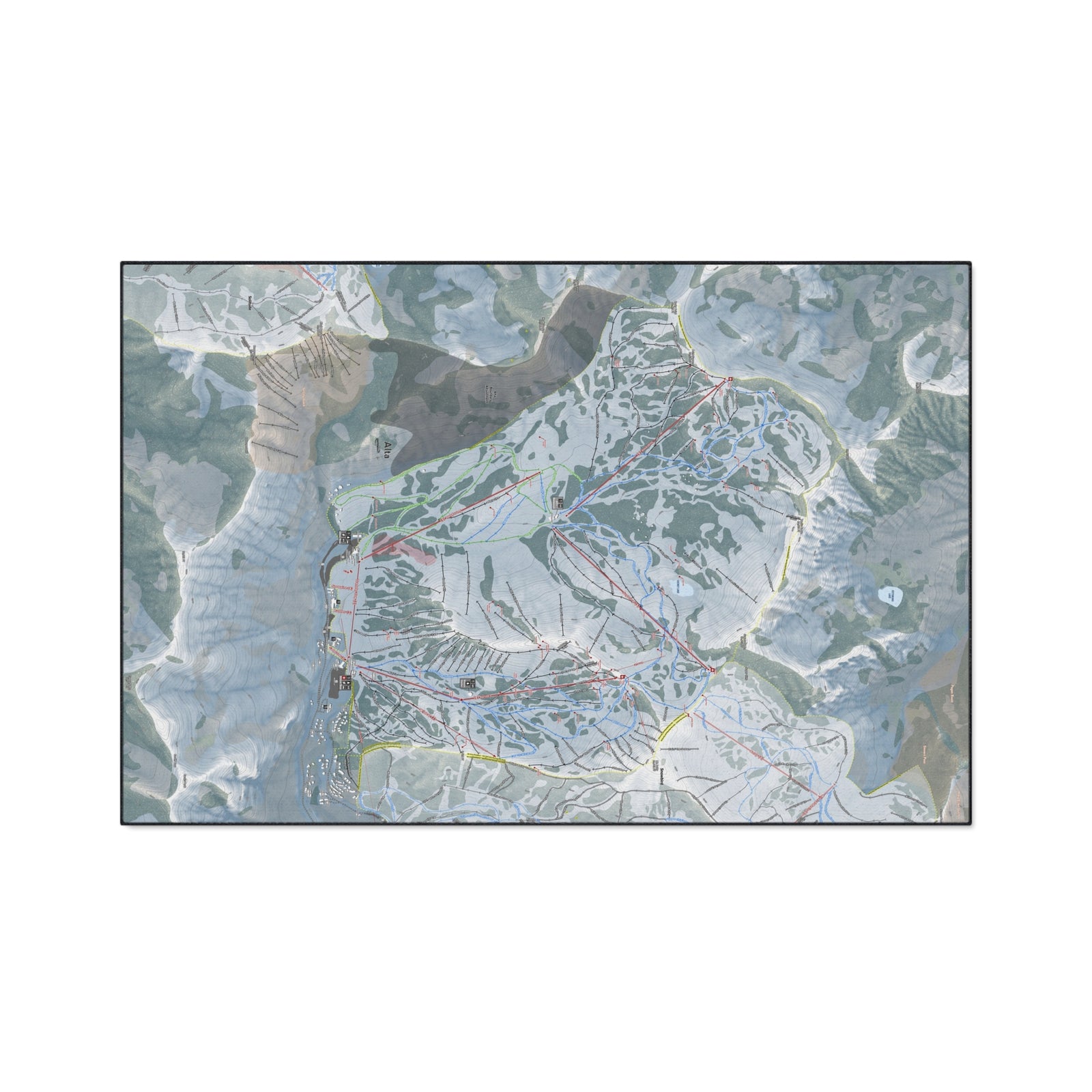 Alta, Utah Ski Resort Map Heavy Duty Floor Mat