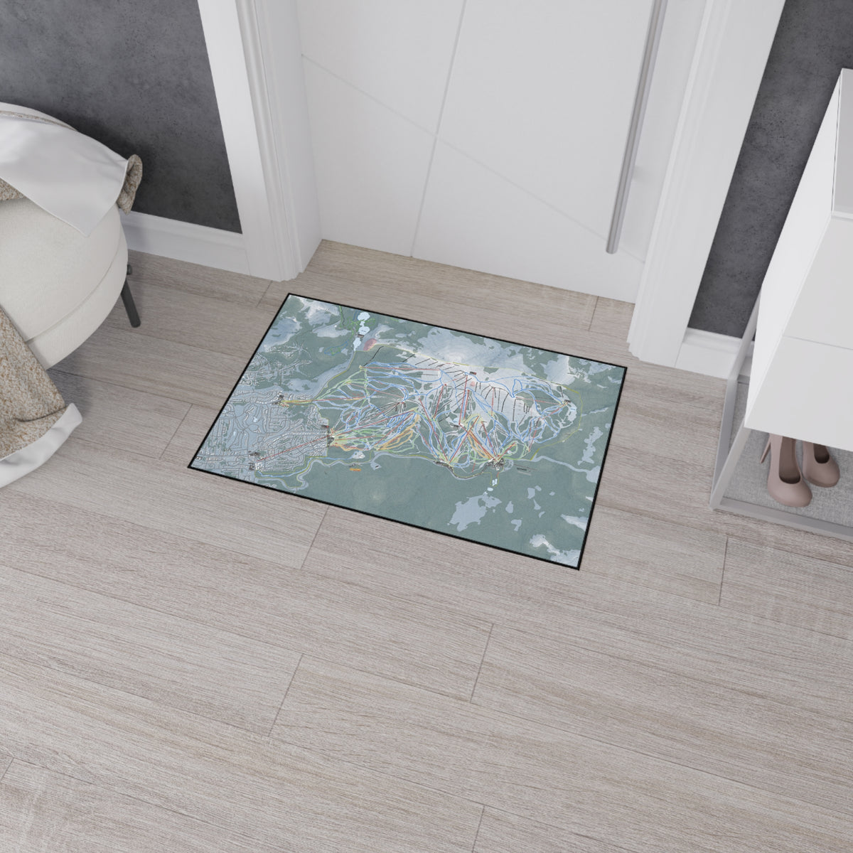 Mammoth Mountain, California Ski Resort Map Heavy Duty Floor Mat
