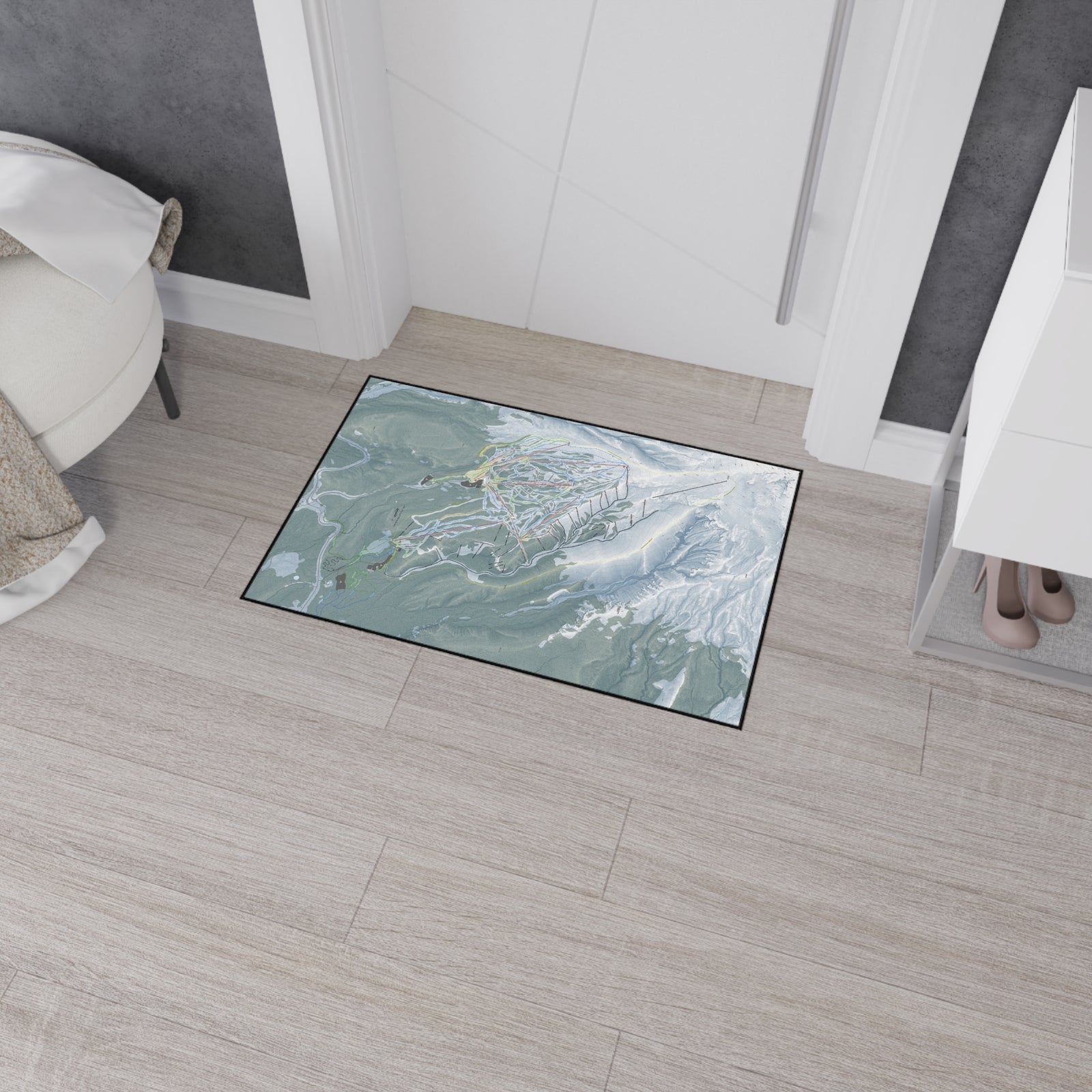 Mt Hood Meadows, Oregon Ski Resort Map Heavy Duty Floor Mat