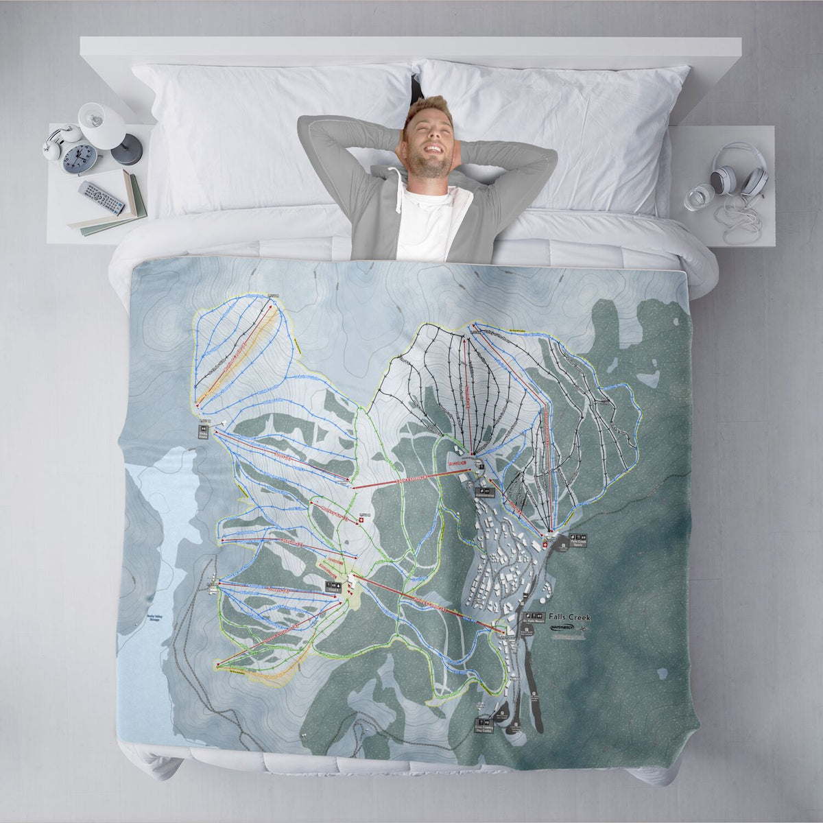 Falls Creek, Australia Ski Resort Map XL Blanket