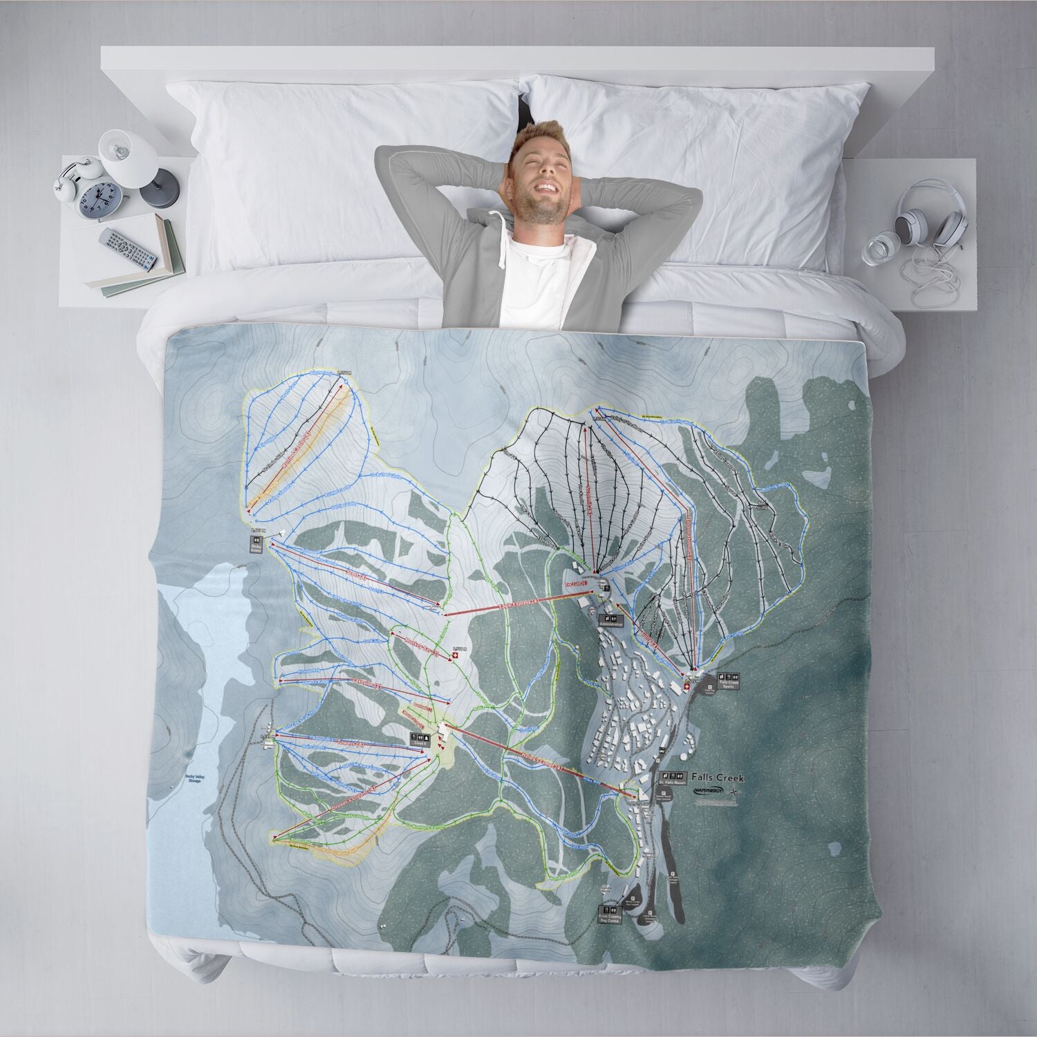 Falls Creek, Australia Ski Resort Map XL Blanket