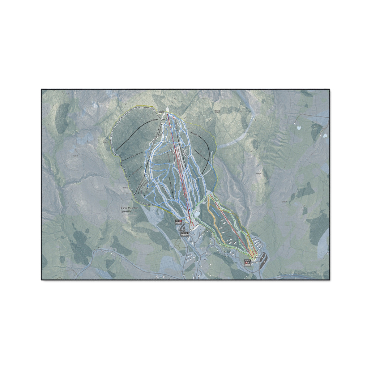 Burke Mountain, Vermont Ski Resort Map Heavy Duty Floor Mat