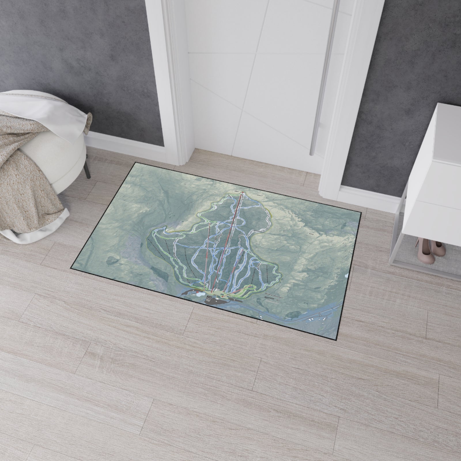 Wildcat Mountain, New Hampshire Ski Resort Map Heavy Duty Floor Mat