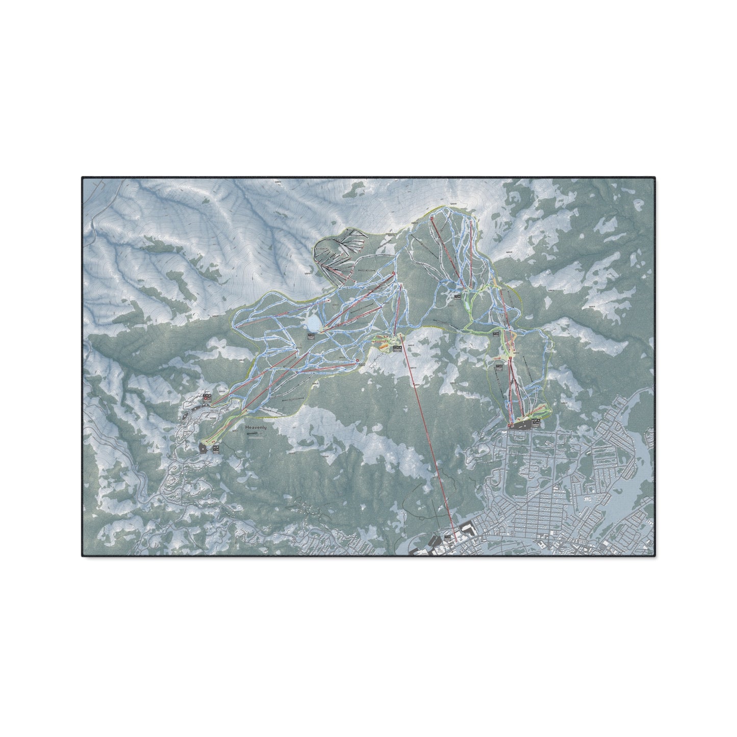 Heavenly, Nevada Ski Resort Map Heavy Duty Floor Mat