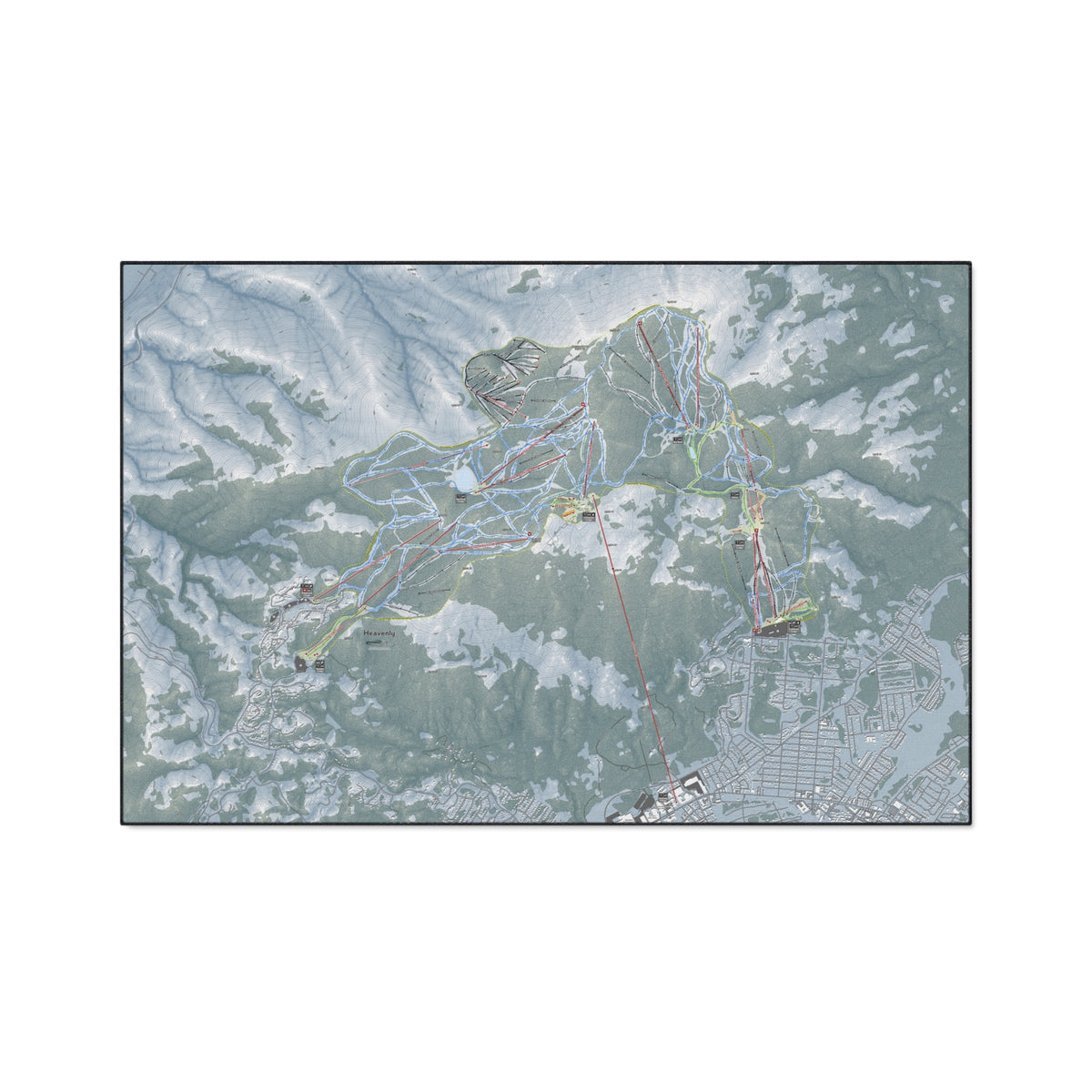 Heavenly, Nevada Ski Resort Map Heavy Duty Floor Mat