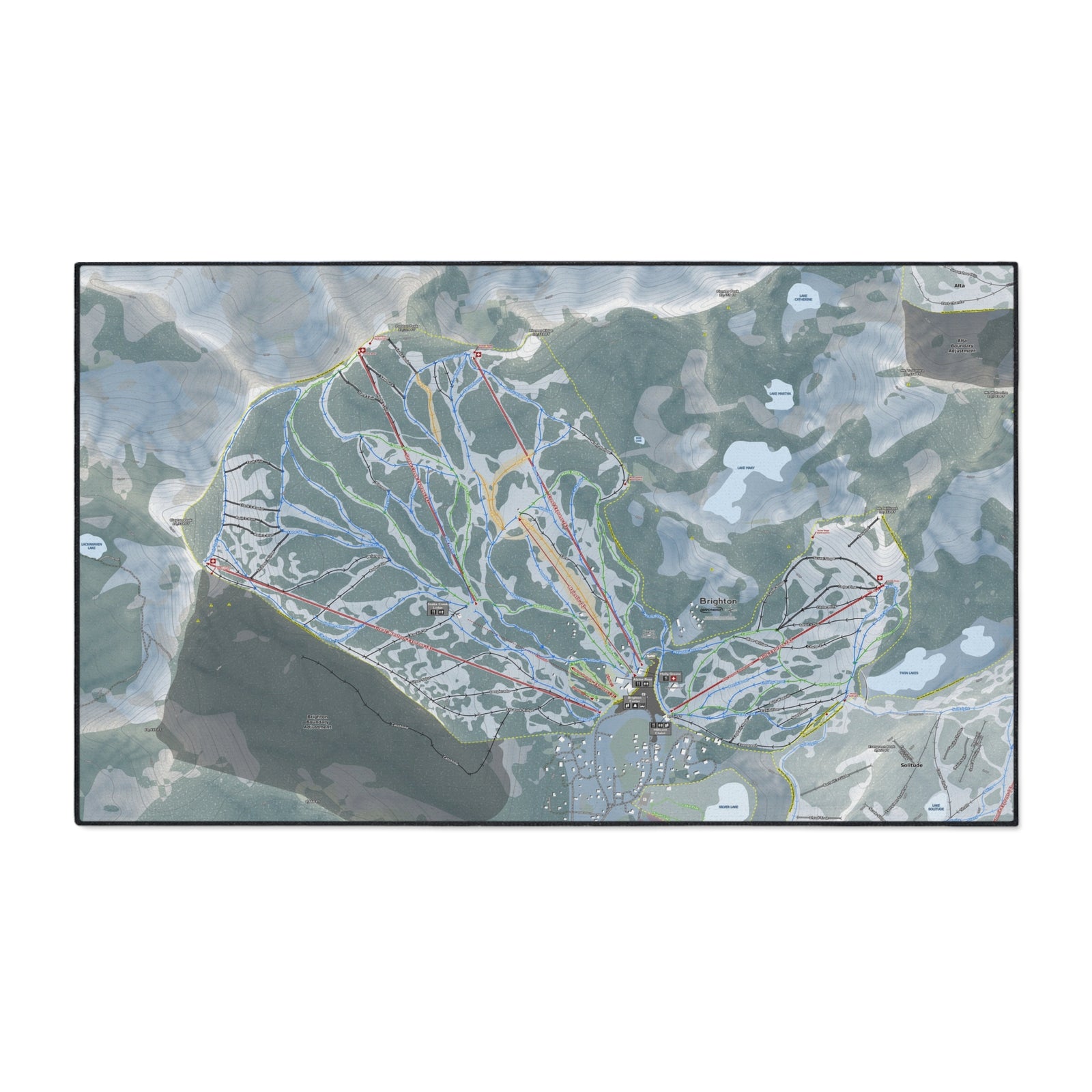 Brighton, Utah Ski Resort Map Heavy Duty Floor Mat