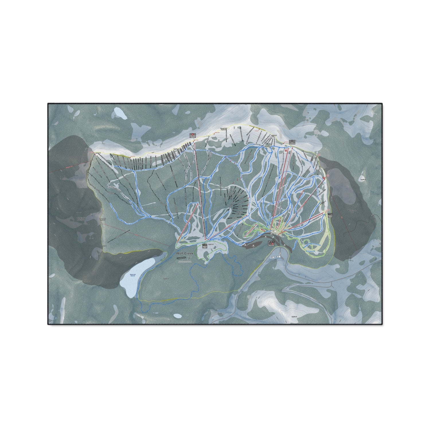 Wolf Creek, Colorado Ski Resort Map Heavy Duty Floor Mat