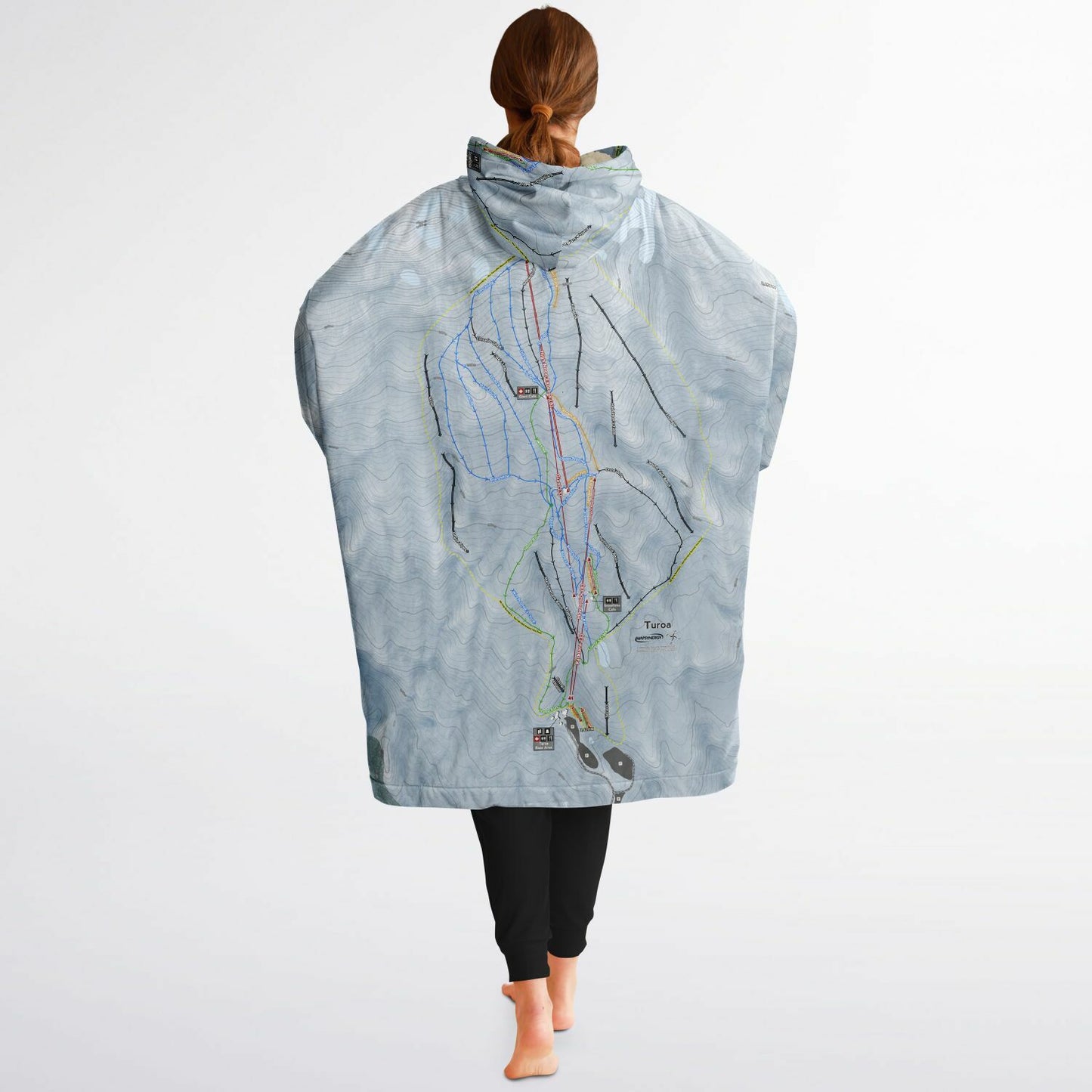Turoa, New Zealand Ski Trail Map - Snug Hoodie - Powderaddicts