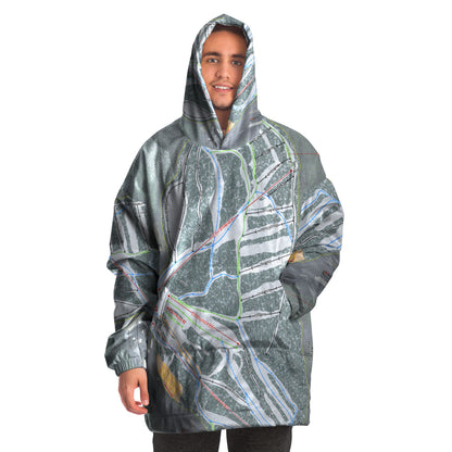 Sasquatch Mountain, British Columbia Ski Trail Map Snug Hoodie - Powderaddicts