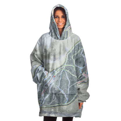 Snowy Range, Wyoming Ski Trail Map Snug Hoodie - Powderaddicts