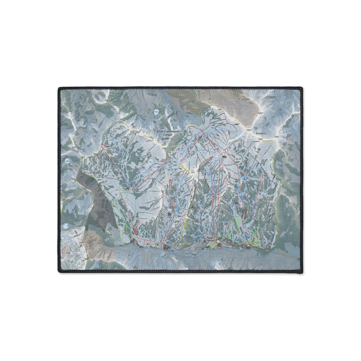 Little Cottonwood Canyon, Utah Ski Resort Map Heavy Duty Floor Mat