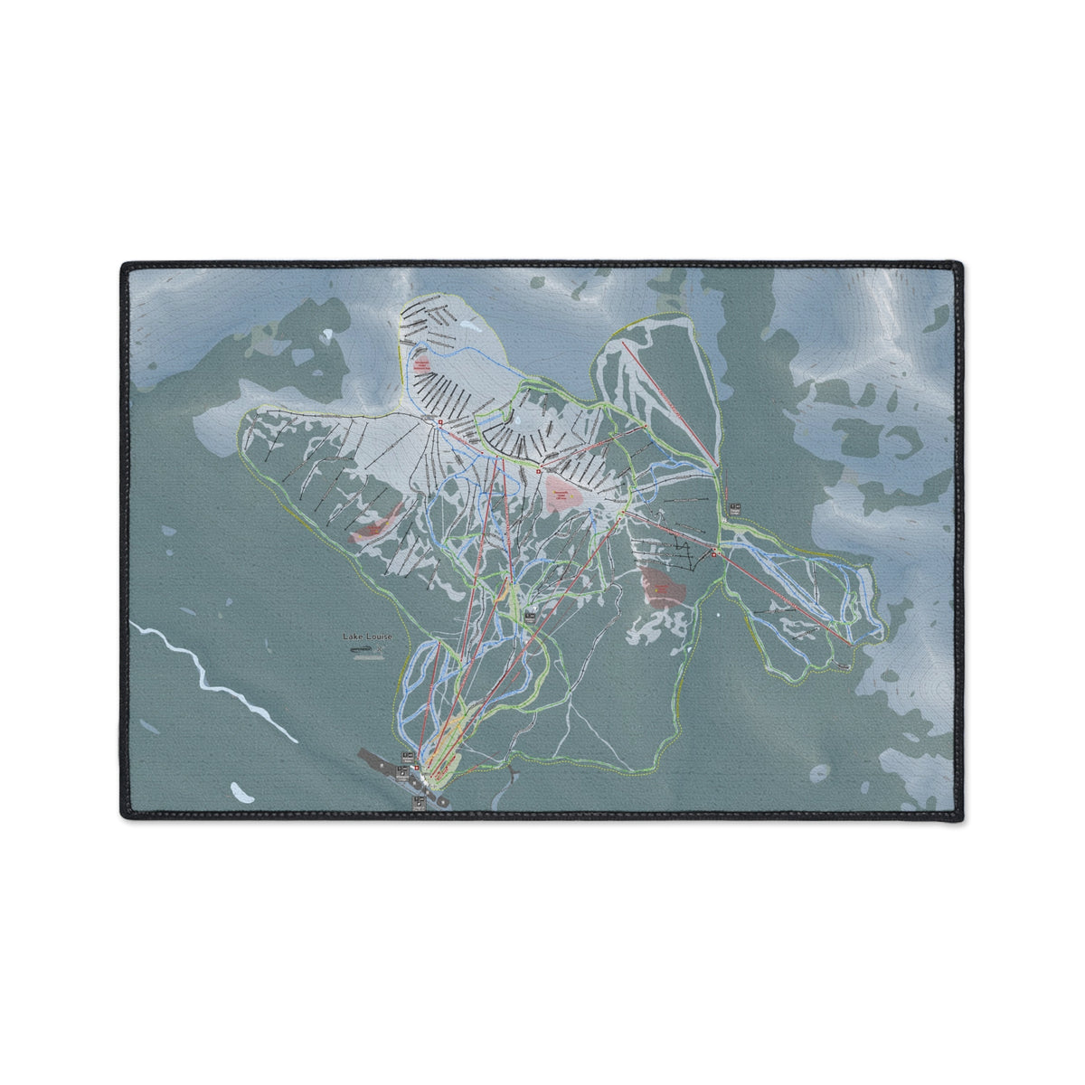 Lake Loiuse, Alberta Ski Resort Map Heavy Duty Floor Mat