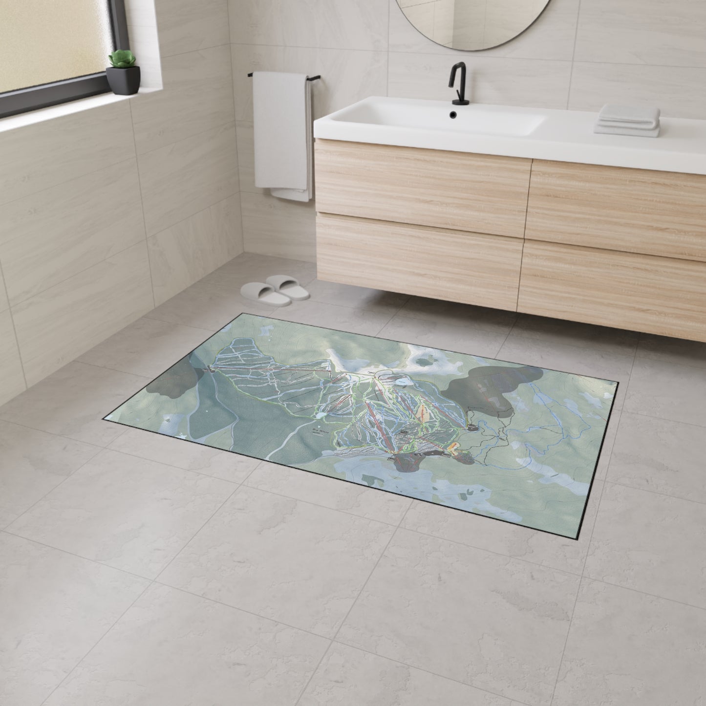 Big White, British Columbia Ski Resort Map Heavy Duty Floor Mat