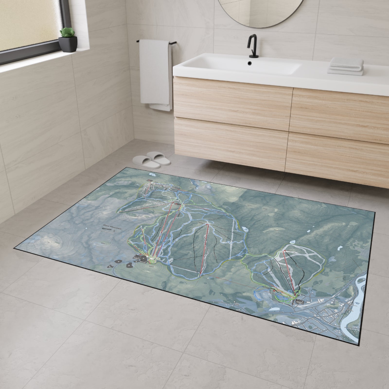 Gore Mountain, New York Ski Resort Map Heavy Duty Floor Mat