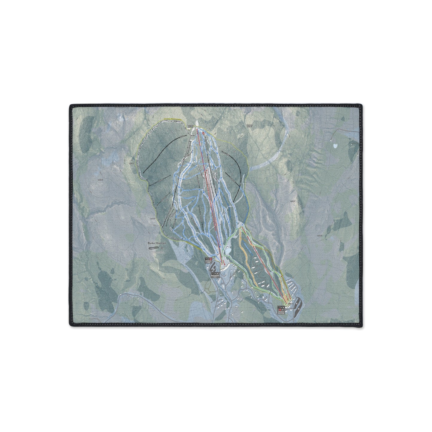 Burke Mountain, Vermont Ski Resort Map Heavy Duty Floor Mat