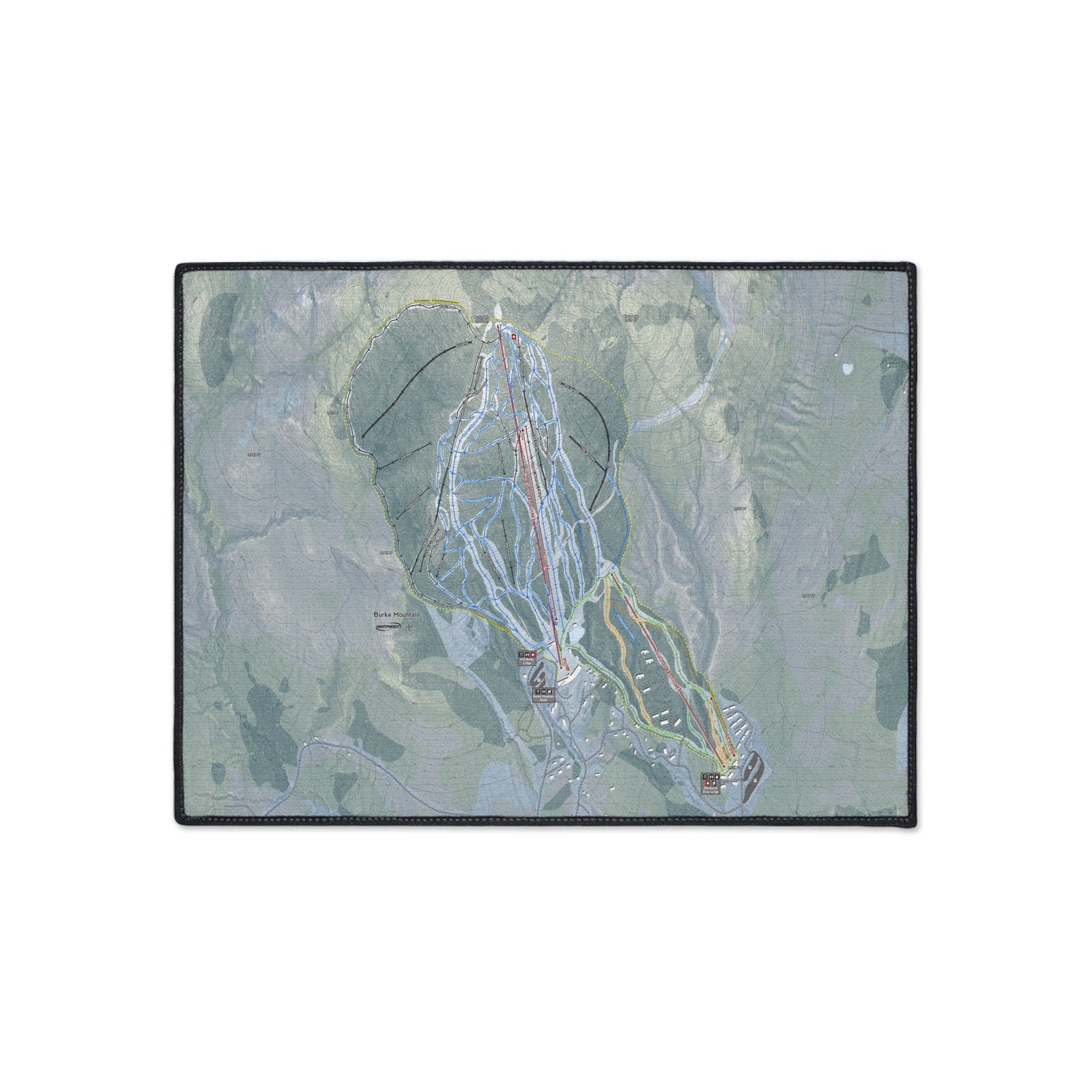 Burke Mountain, Vermont Ski Resort Map Heavy Duty Floor Mat