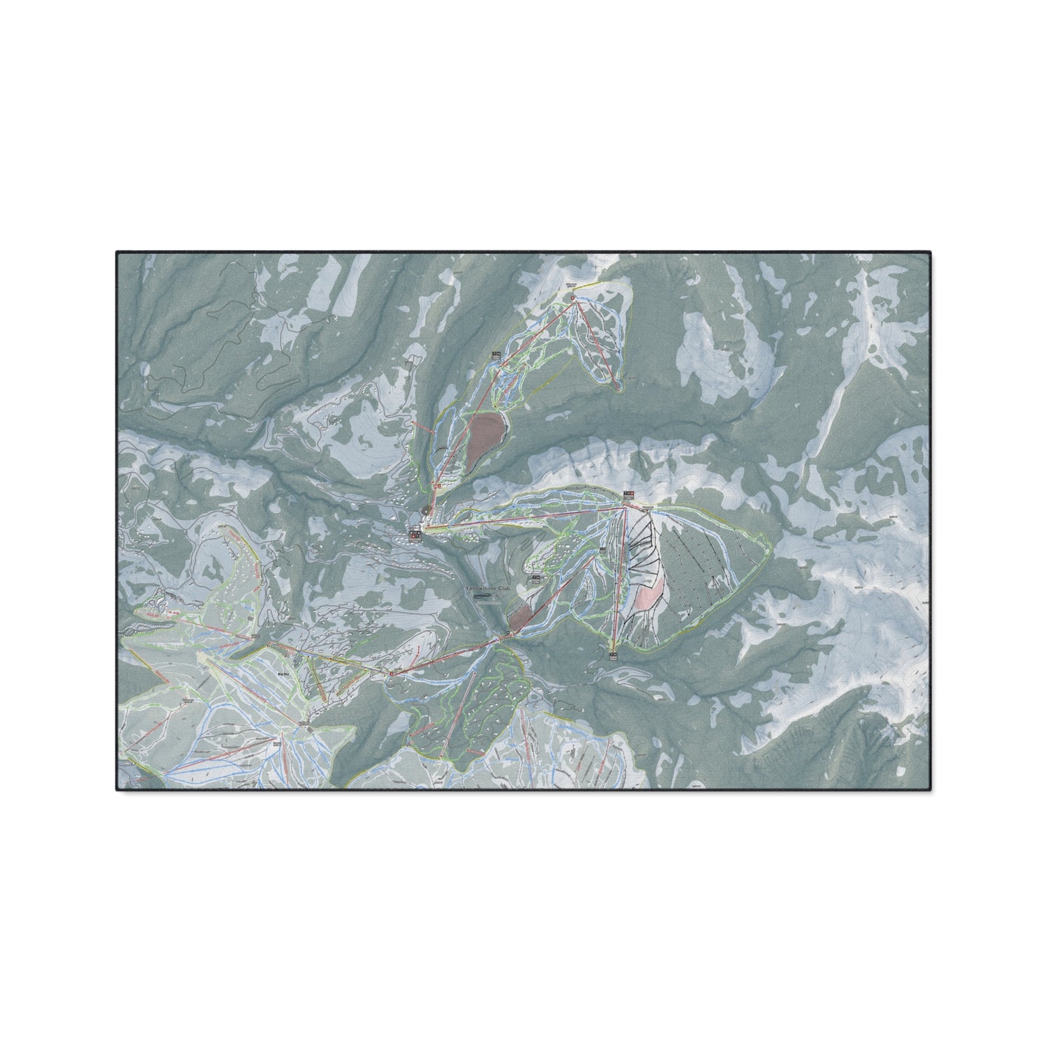 Yellowstone Club, Montana Ski Resort Map Heavy Duty Floor Mat
